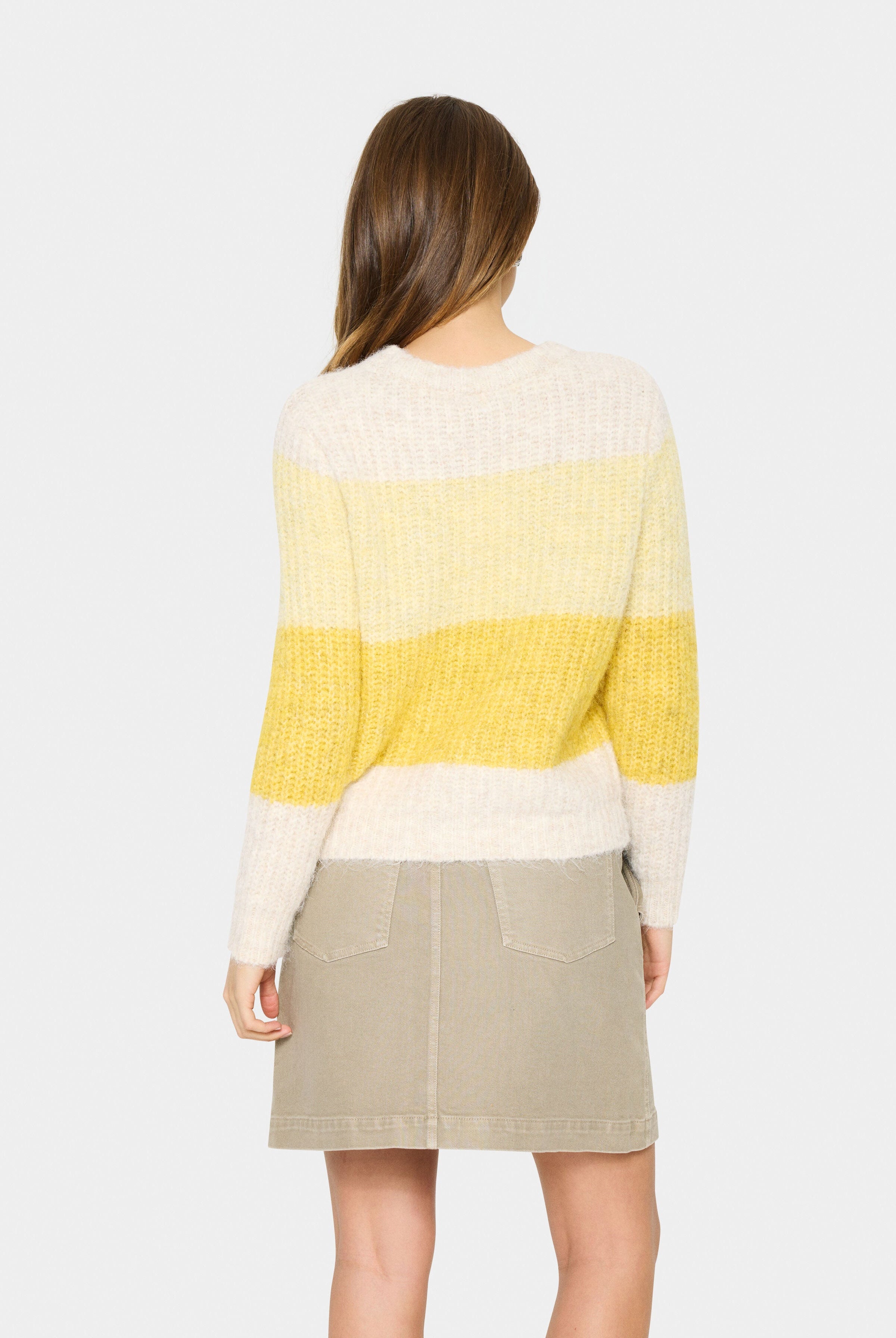 Saint Tropez Mandy Stripe Jumper - Misted Yellow Melange