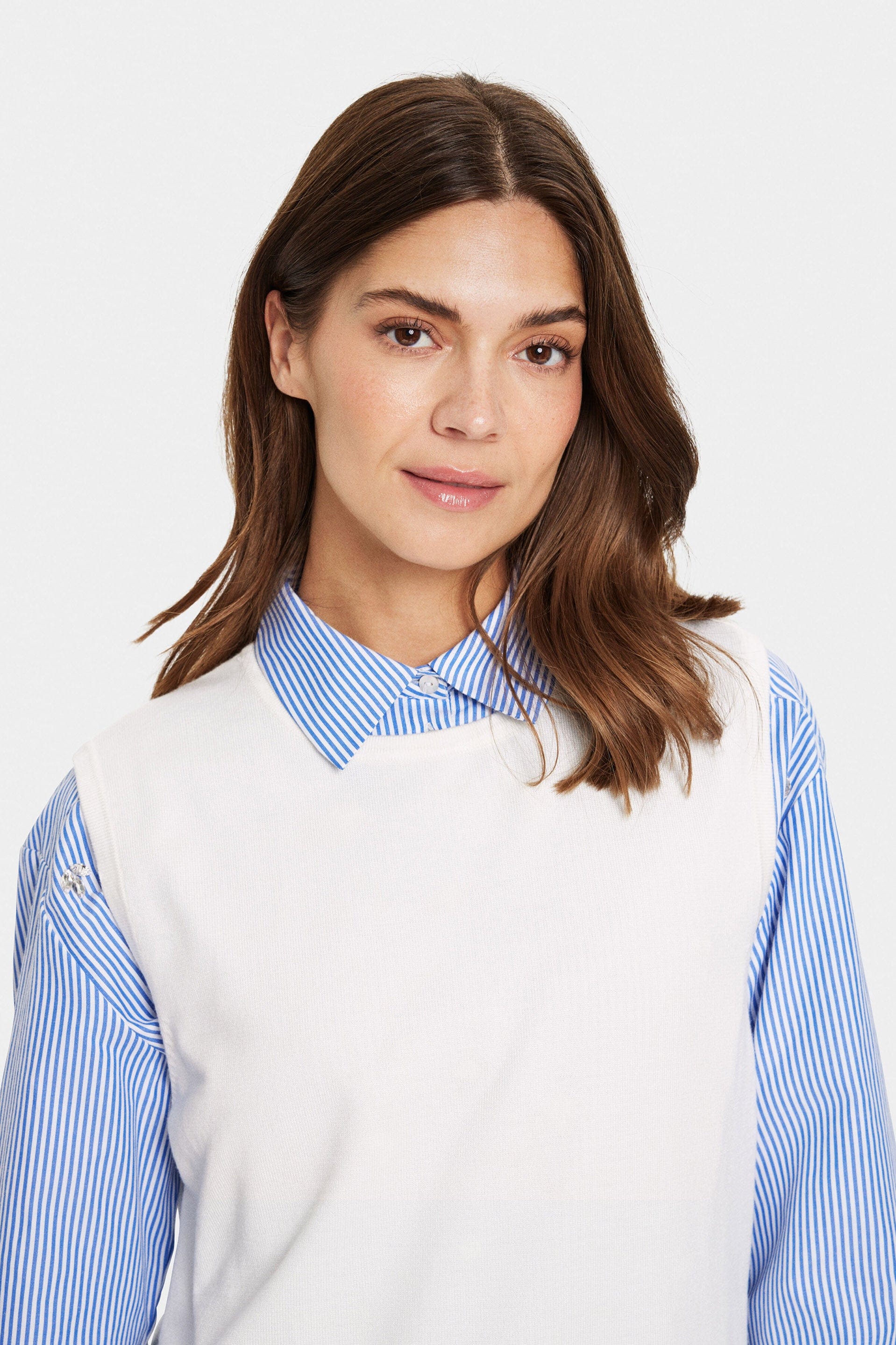 Saint Tropez Mila Knitted Vest - Ice