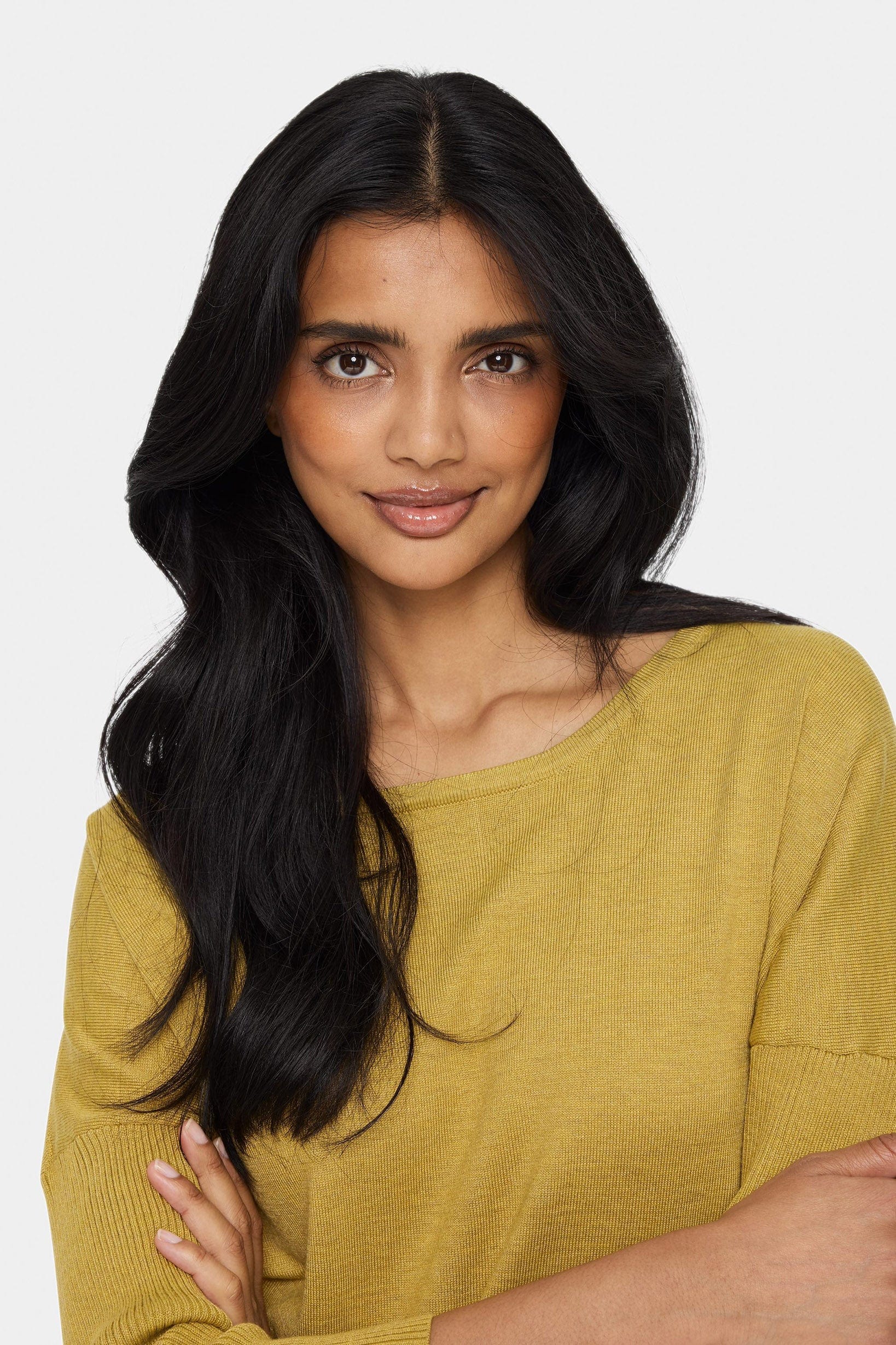 Saint Tropez Mila Round Neck Jumper - Burnished Gold Melange