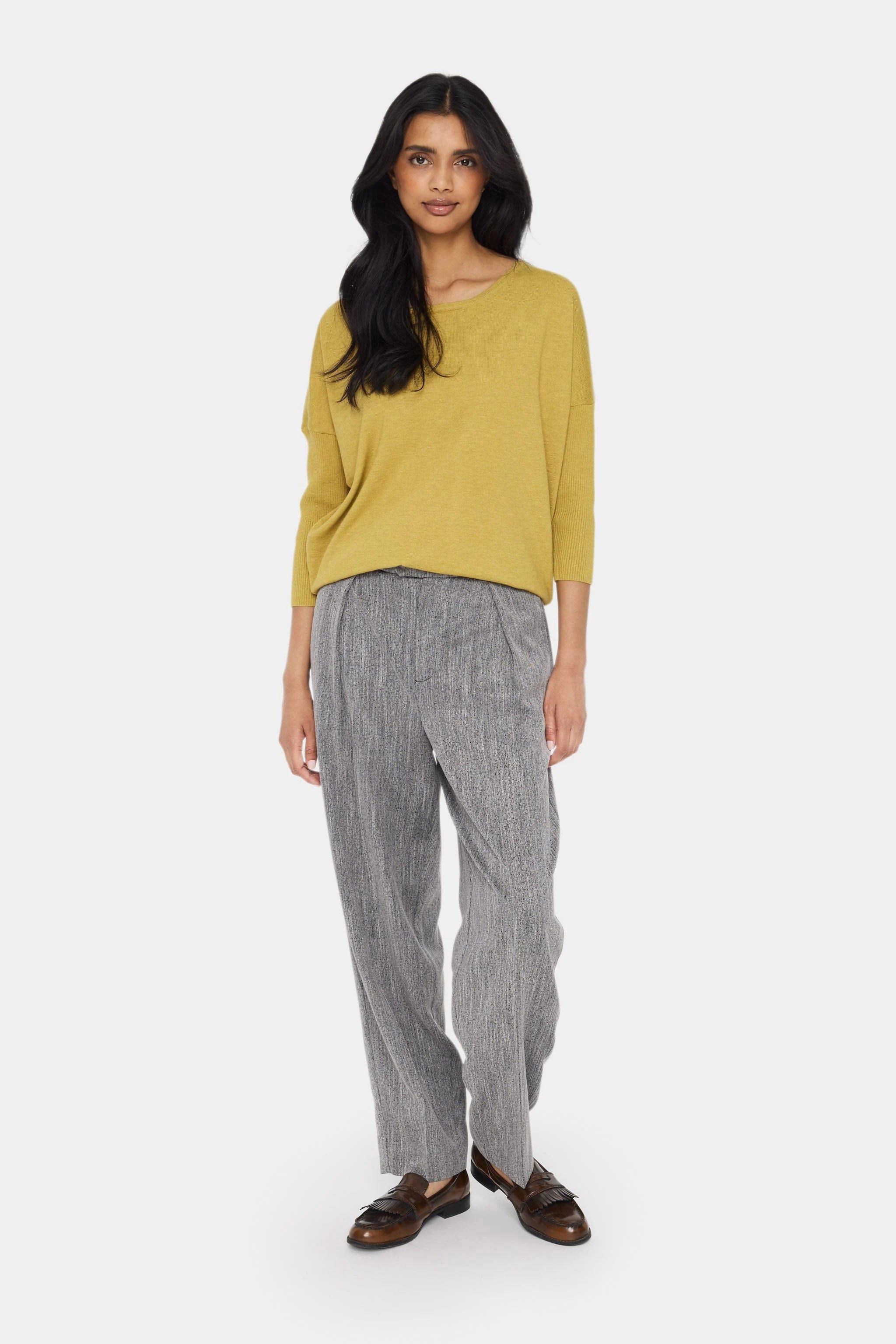 Saint Tropez Mila Round Neck Jumper - Burnished Gold Melange