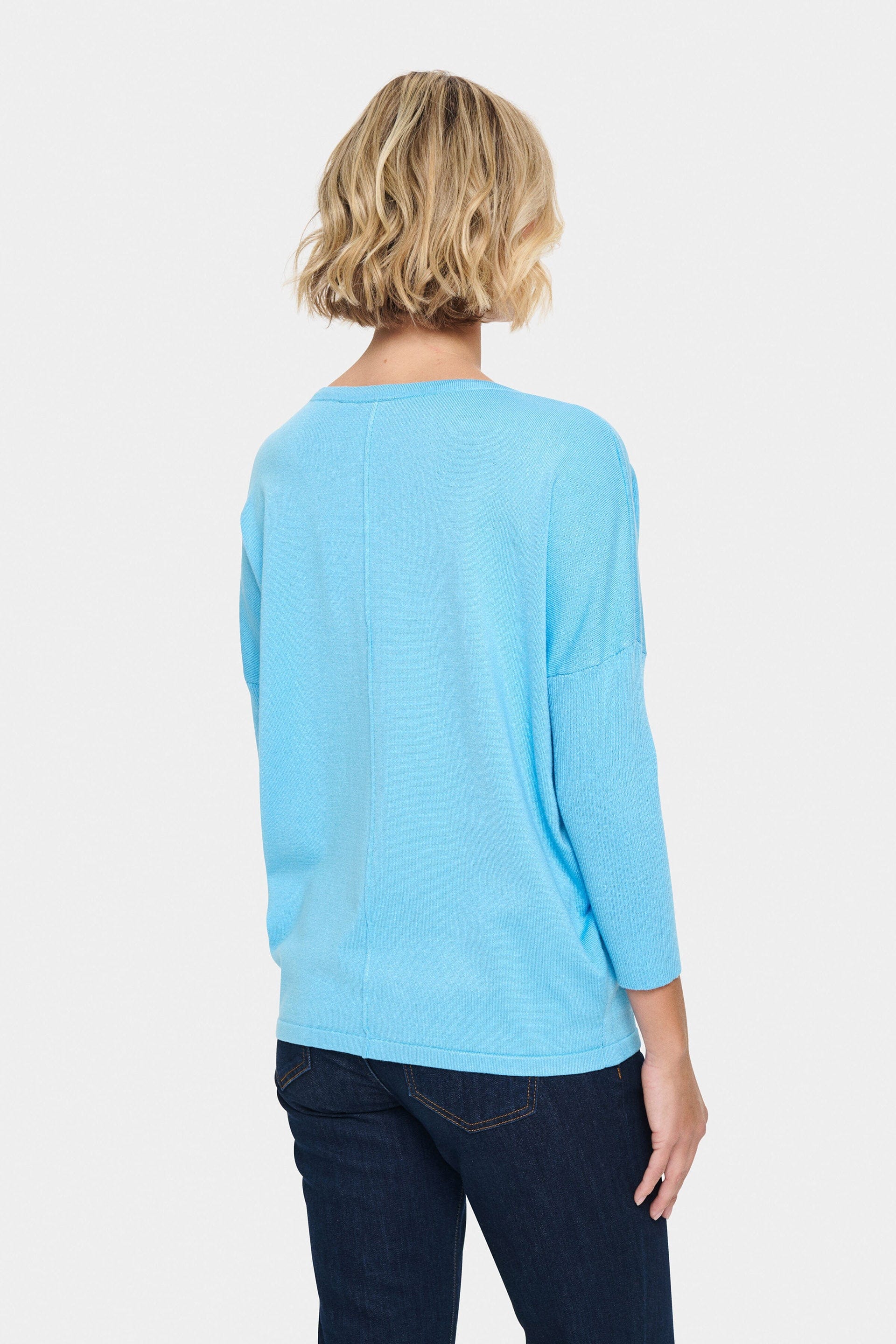 Saint Tropez Mila Round Neck Jumper - Ethereal Blue