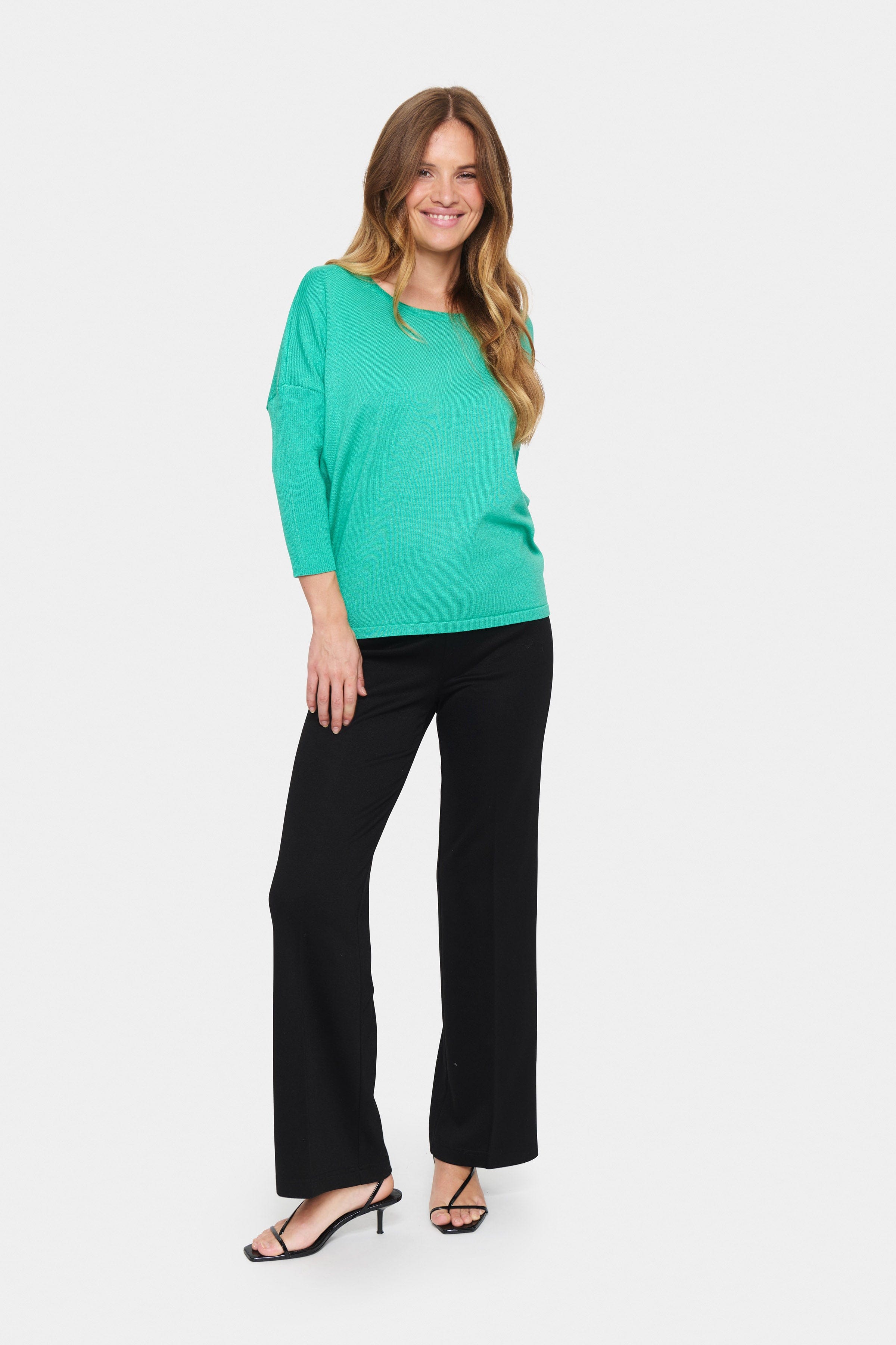 Saint Tropez Mila Round Neck Jumper - Gumdrop Green