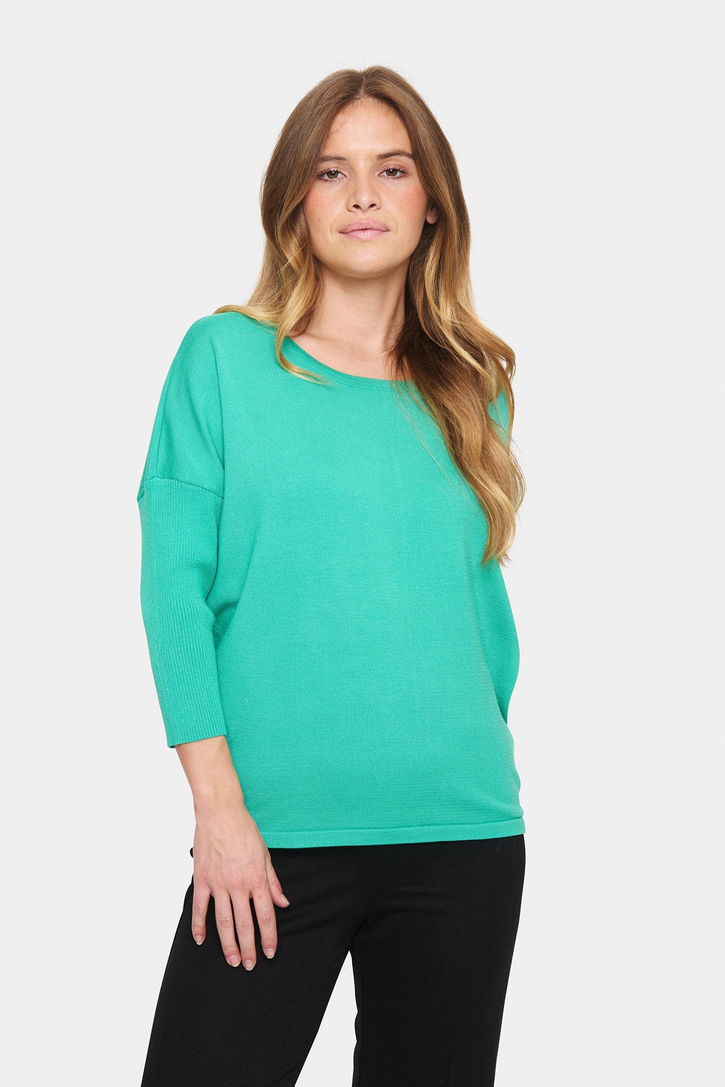 Saint Tropez Mila Round Neck Jumper - Gumdrop Green
