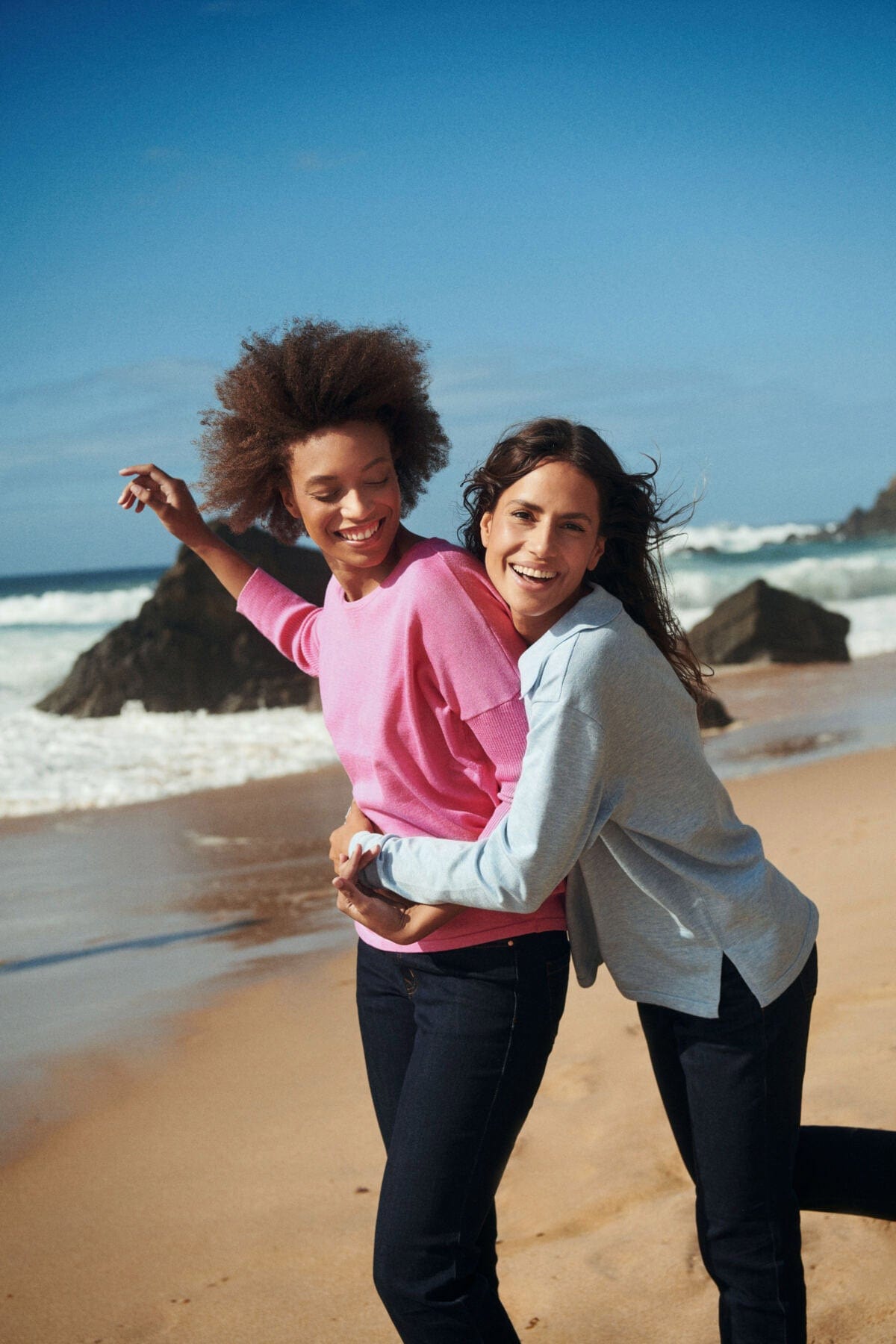 Saint Tropez Mila Round Neck Jumper - Pink Cosmos Melange