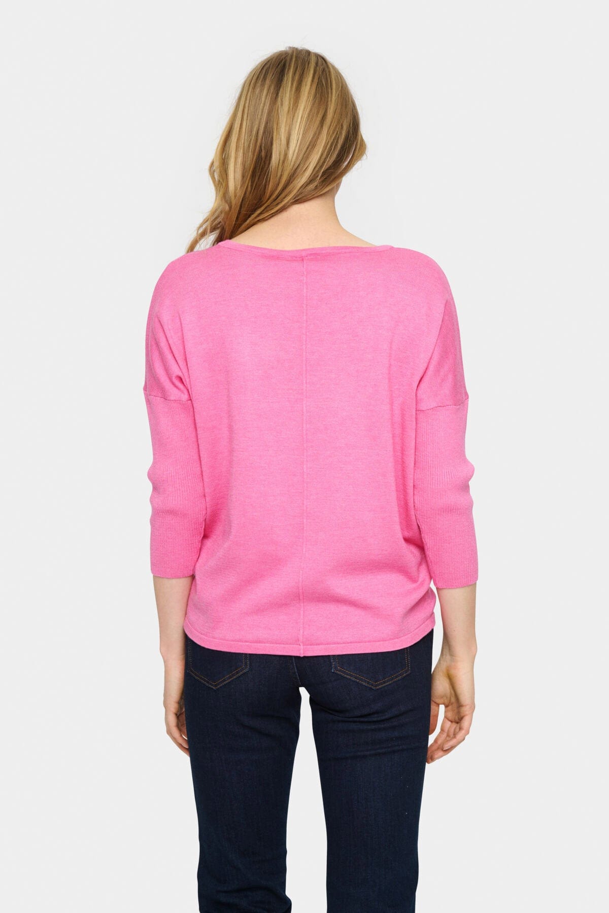 Saint Tropez Mila Round Neck Jumper - Pink Cosmos Melange