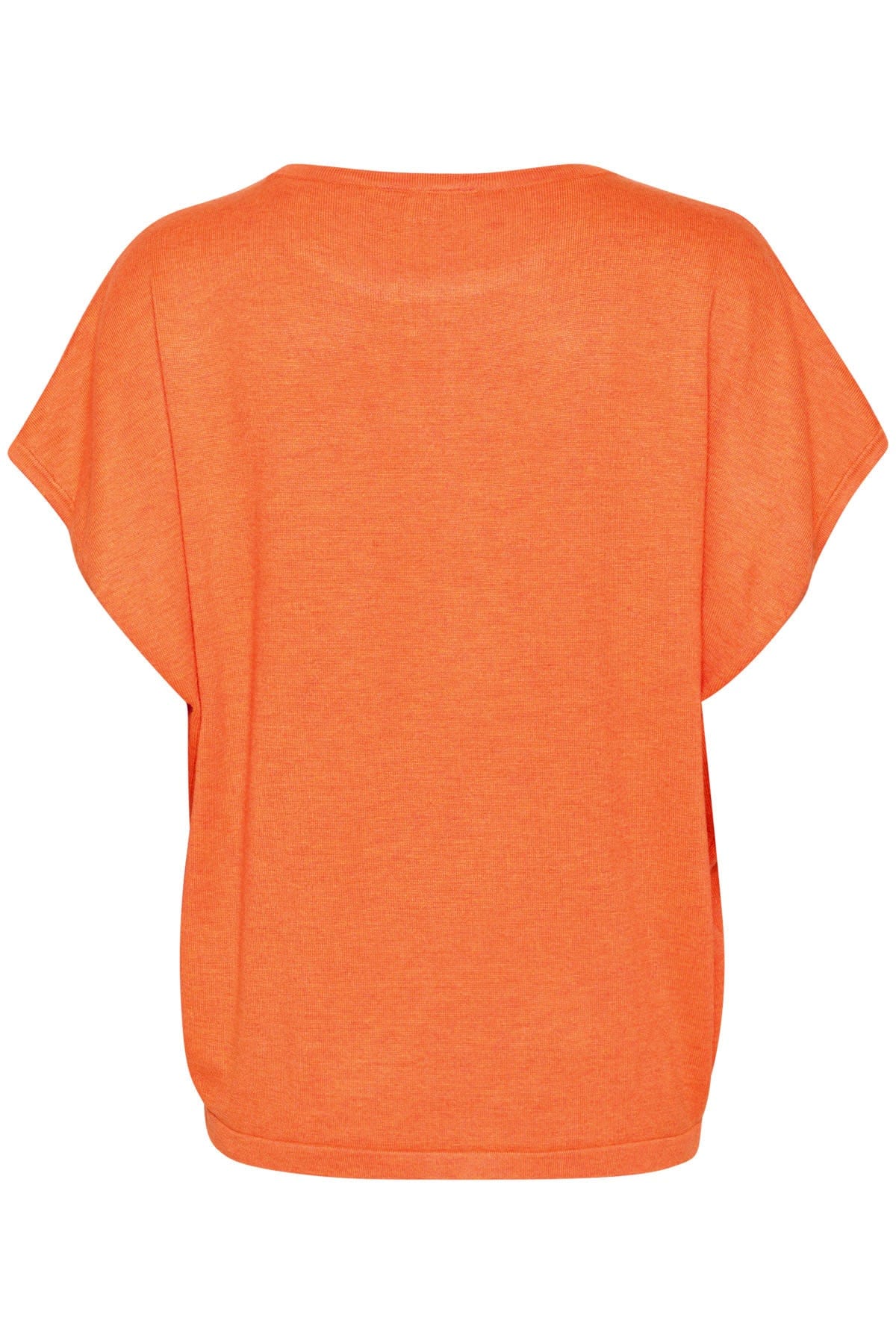 Saint Tropez Mila Round Neck Short Sleeve Jumper - Apricot Melange