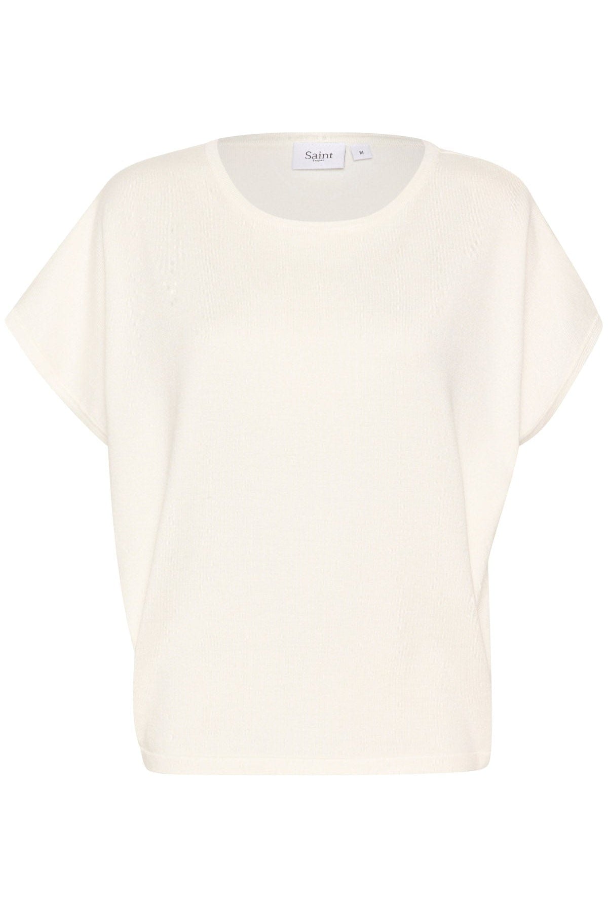 Saint Tropez Mila Round Neck Short Sleeve Jumper - Ice