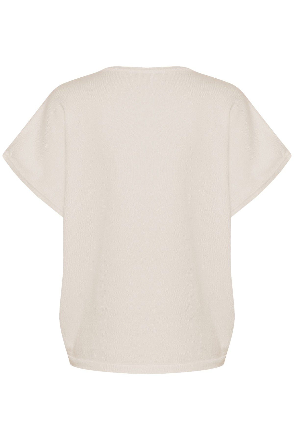 Saint Tropez Mila Round Neck Short Sleeve Jumper - Jojoba Melange