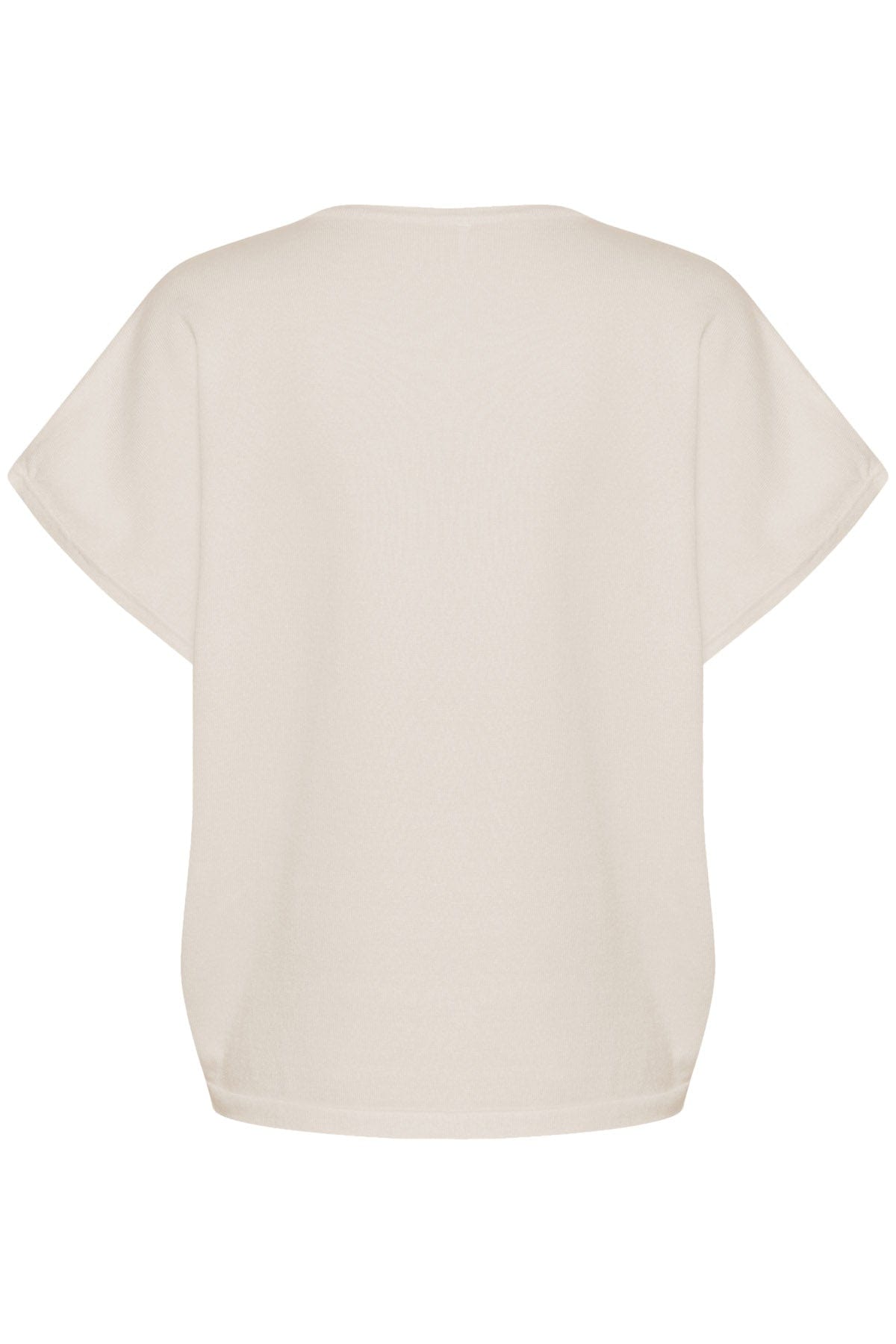Saint Tropez Mila Round Neck Short Sleeve Jumper - Jojoba Melange
