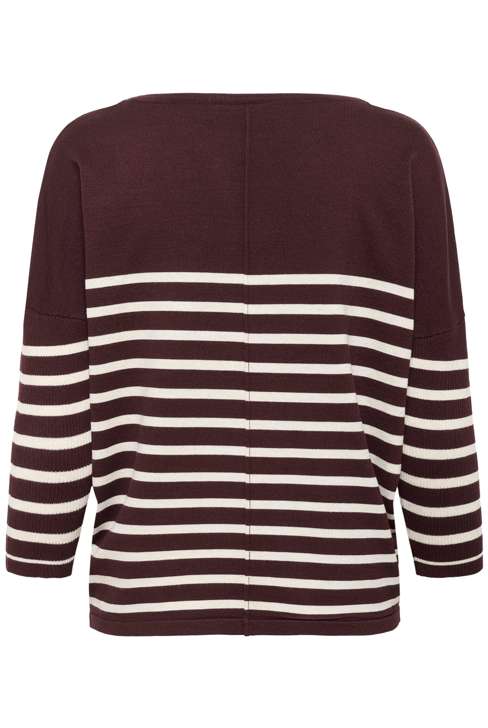 Saint Tropez Mila Stripe Pullover - Decadent Chocolate Fog