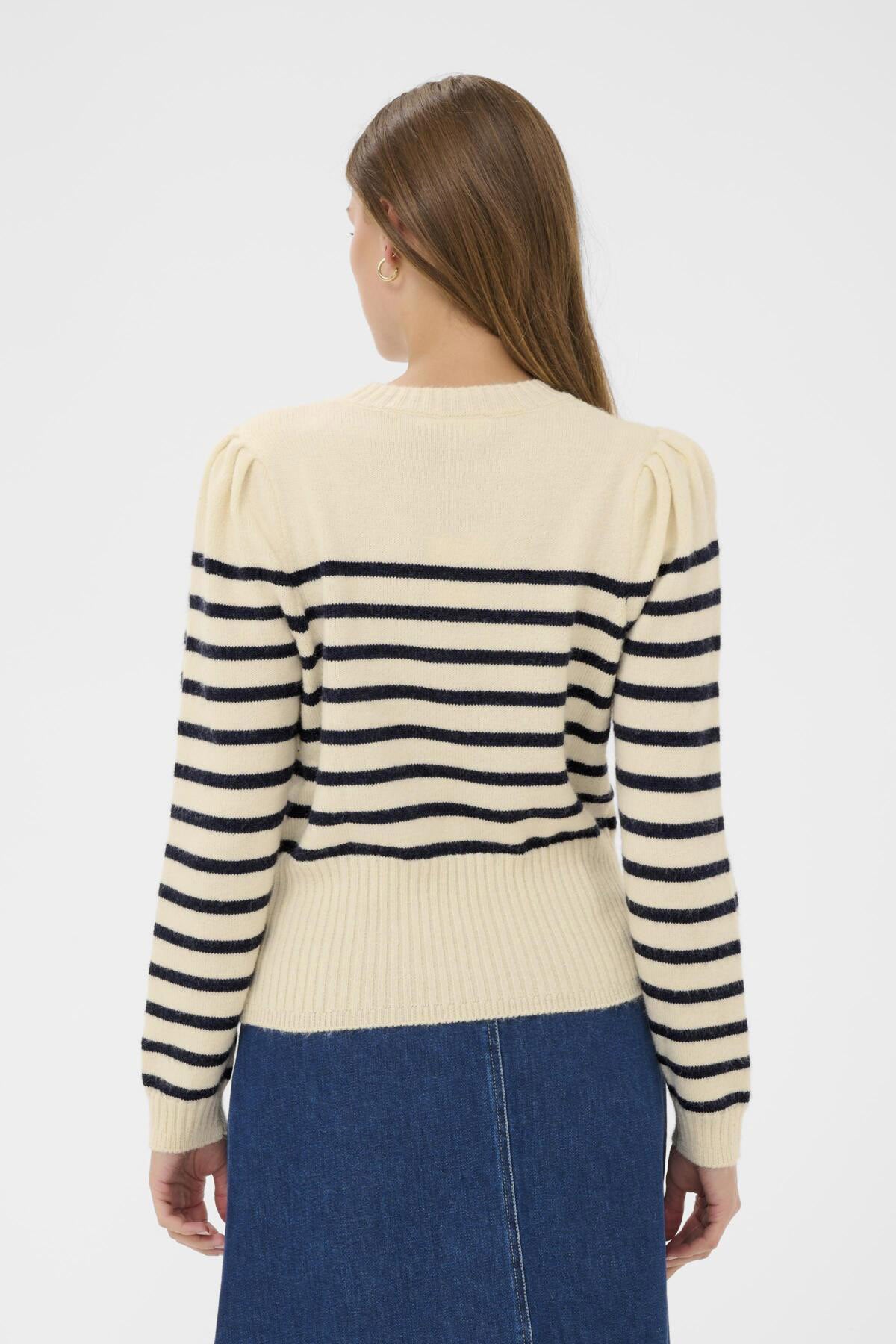 Saint Tropez Olena Striped Knit Jumper - Seedpearl