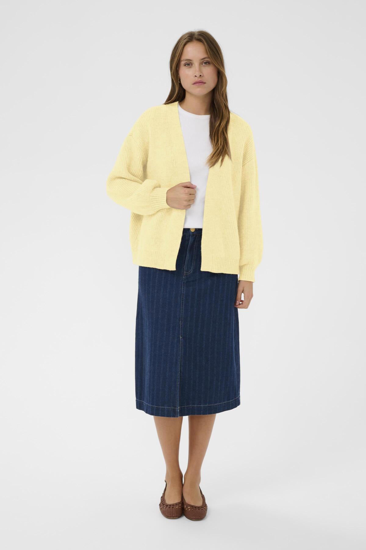 Saint Tropez Ottoline Open Cardigan - Lemon Drop Melange