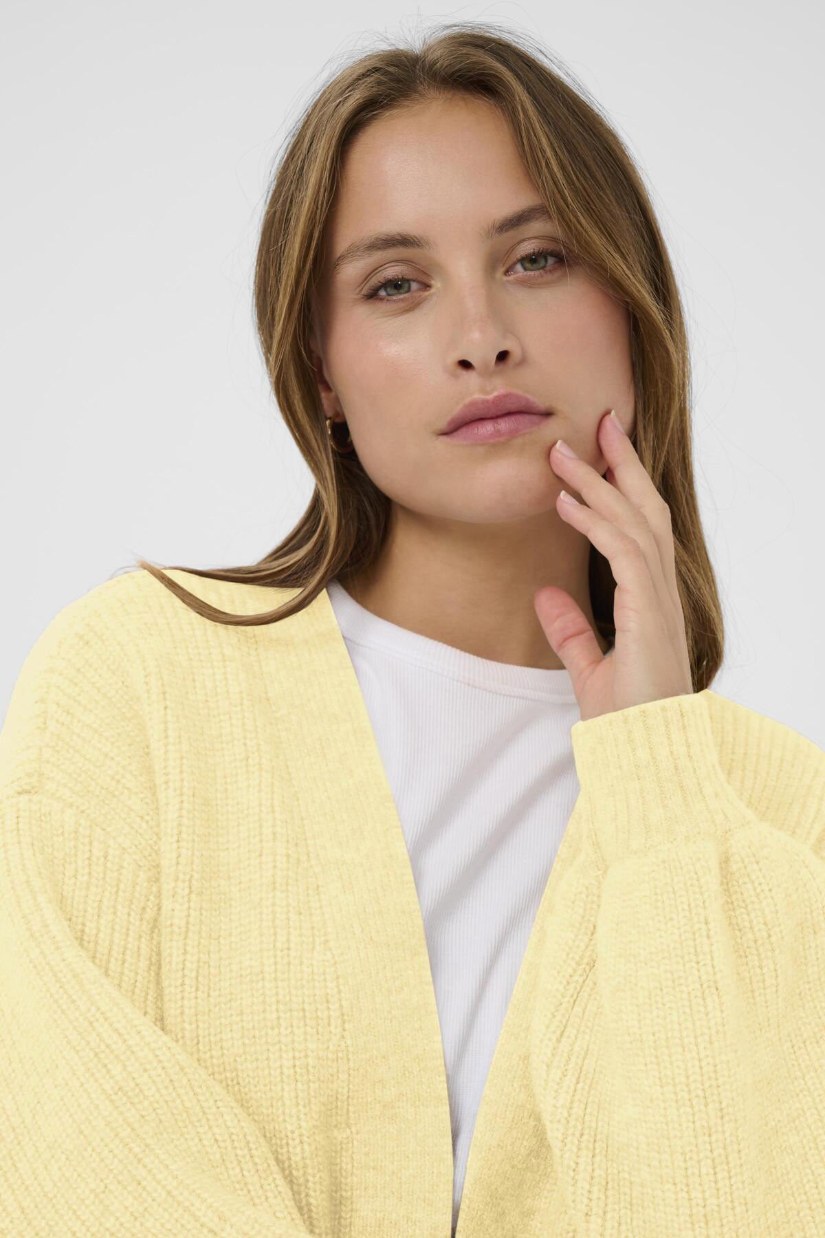 Saint Tropez Ottoline Open Cardigan - Lemon Drop Melange