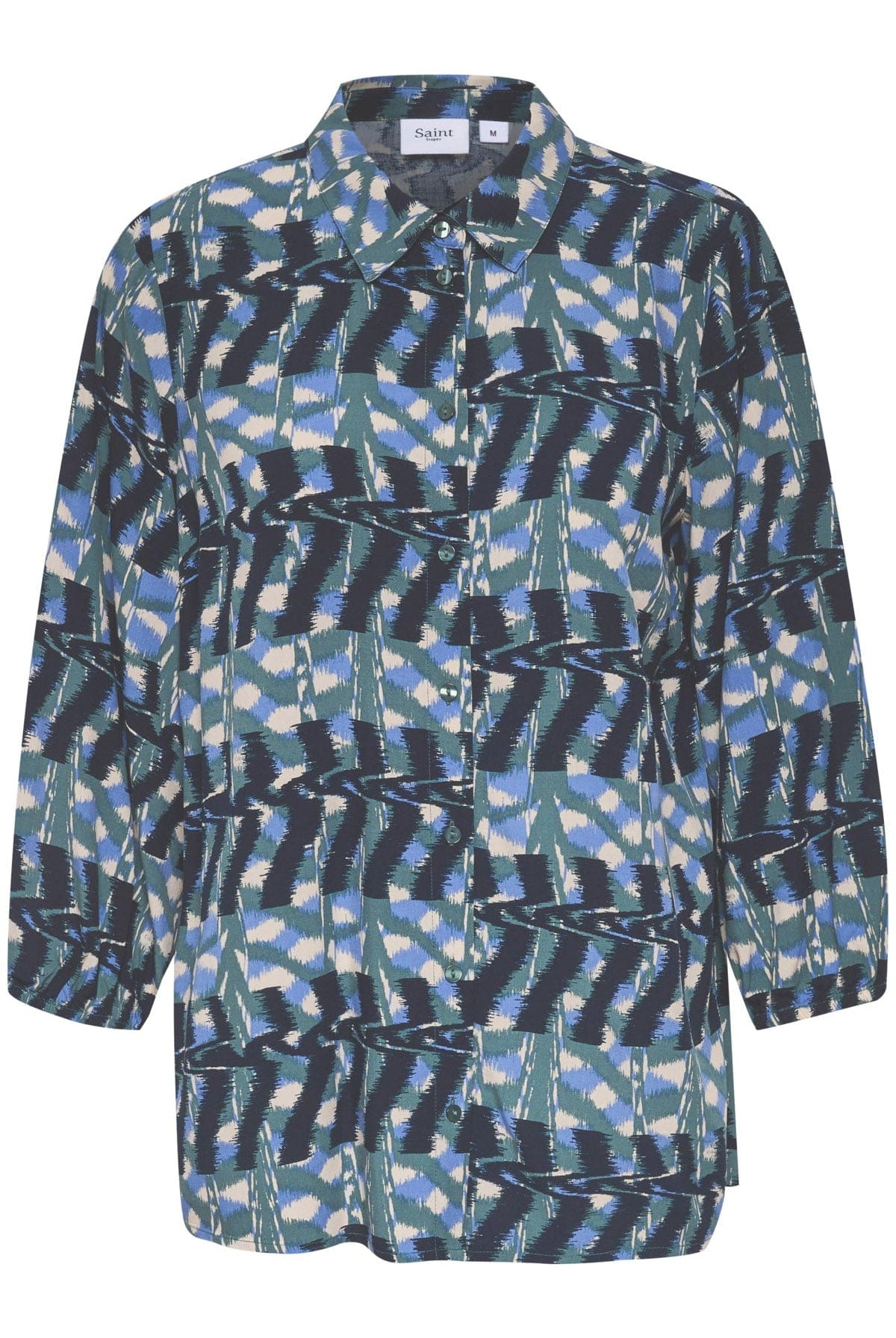 Saint Tropez Palavi Printed Shirt - Dark Forest Ethnic Art