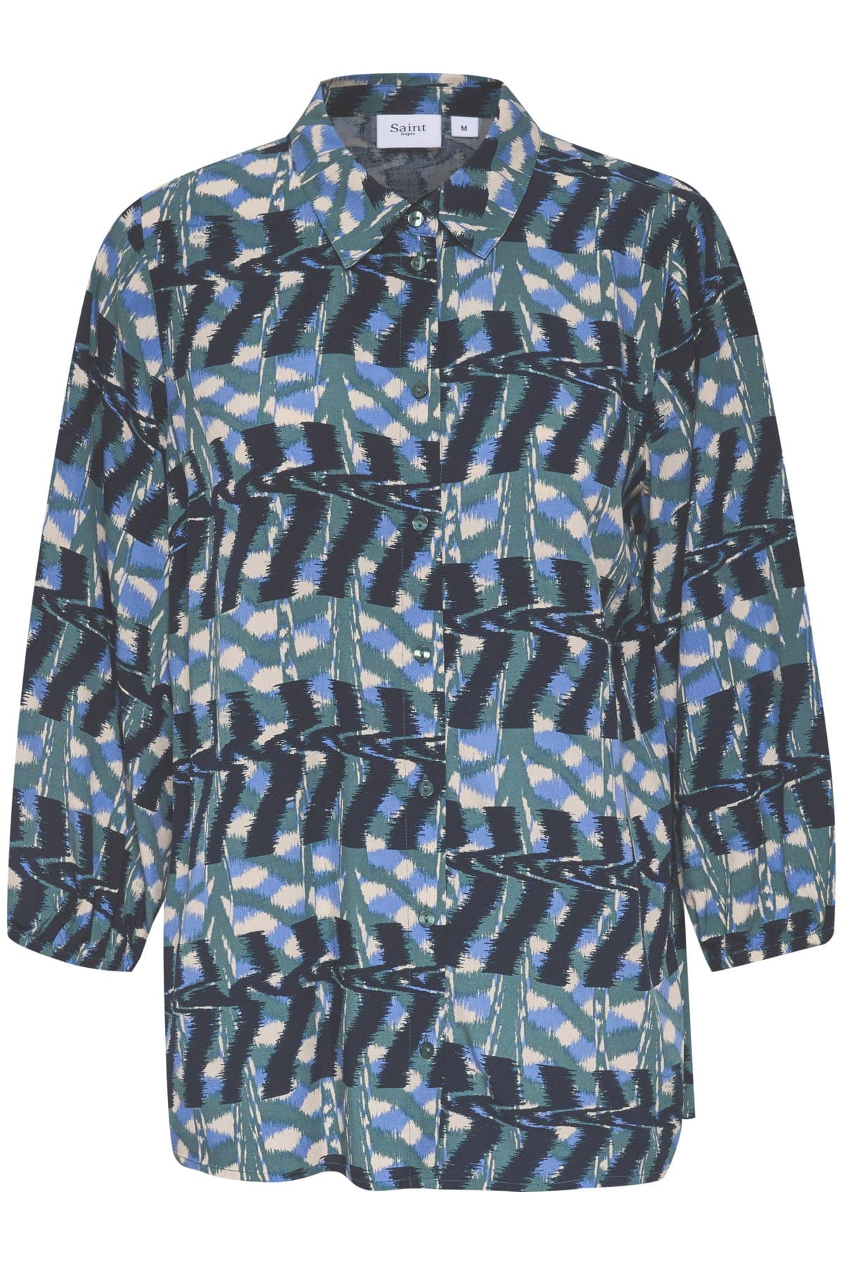 Saint Tropez Palavi Printed Shirt - Dark Forest Ethnic Art