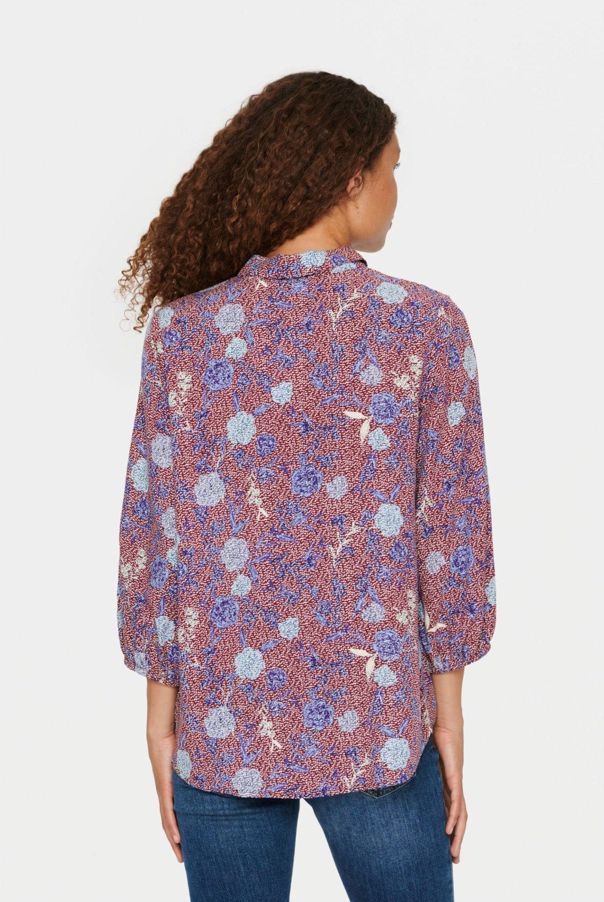 Saint Tropez Palavi Printed Shirt - Tawny Port Botanical Garden