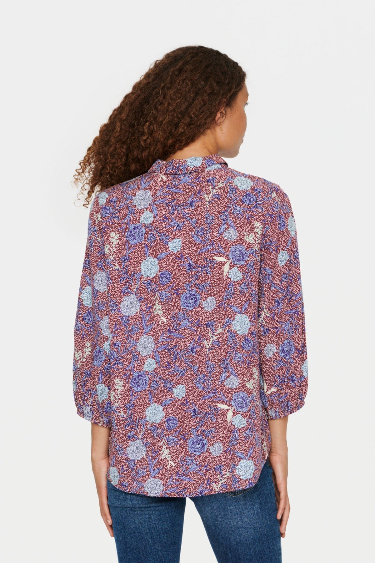 Saint Tropez Palavi Printed Shirt - Tawny Port Botanical Garden