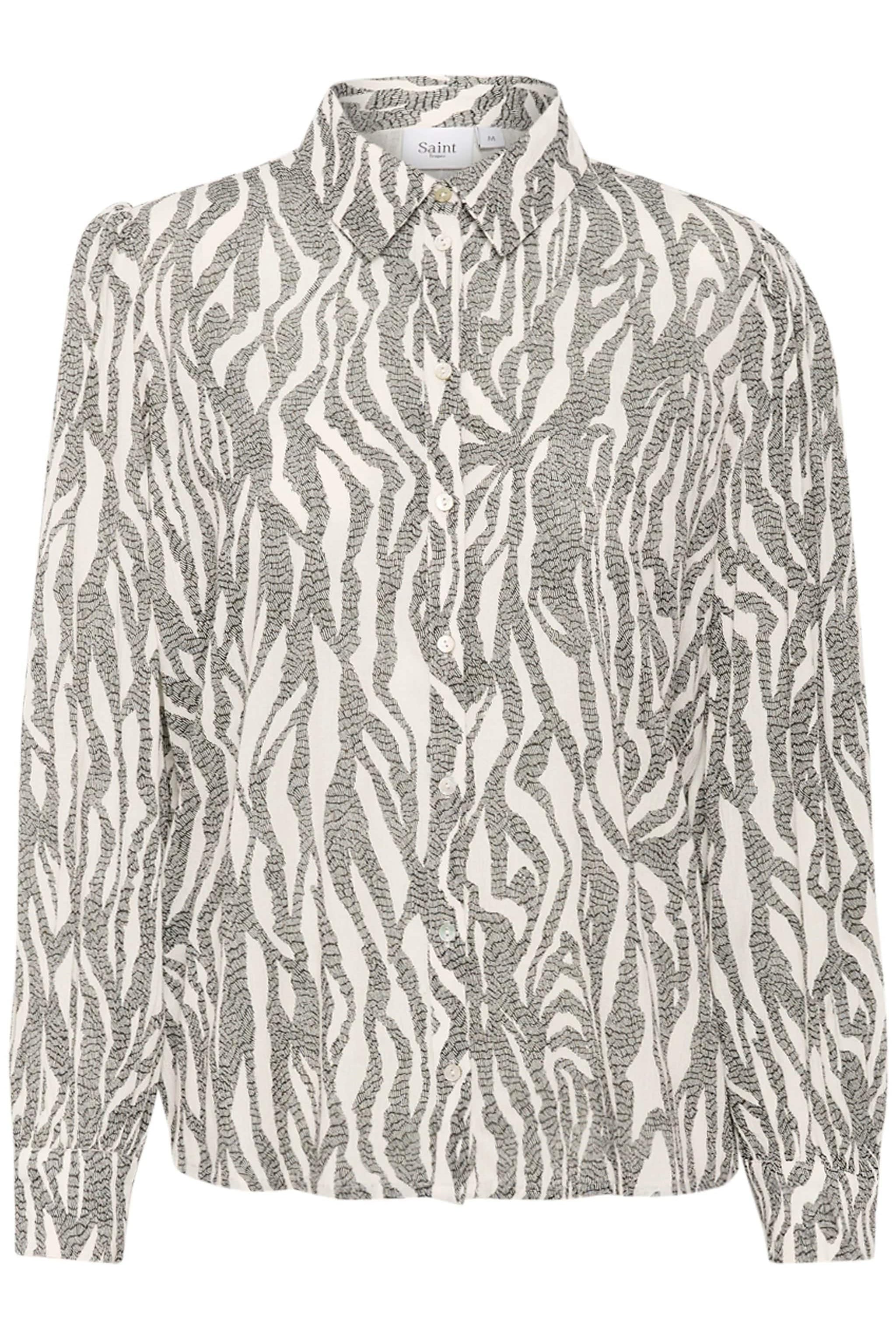Saint Tropez Vega Printed Shirt - Black Zebra Graphic