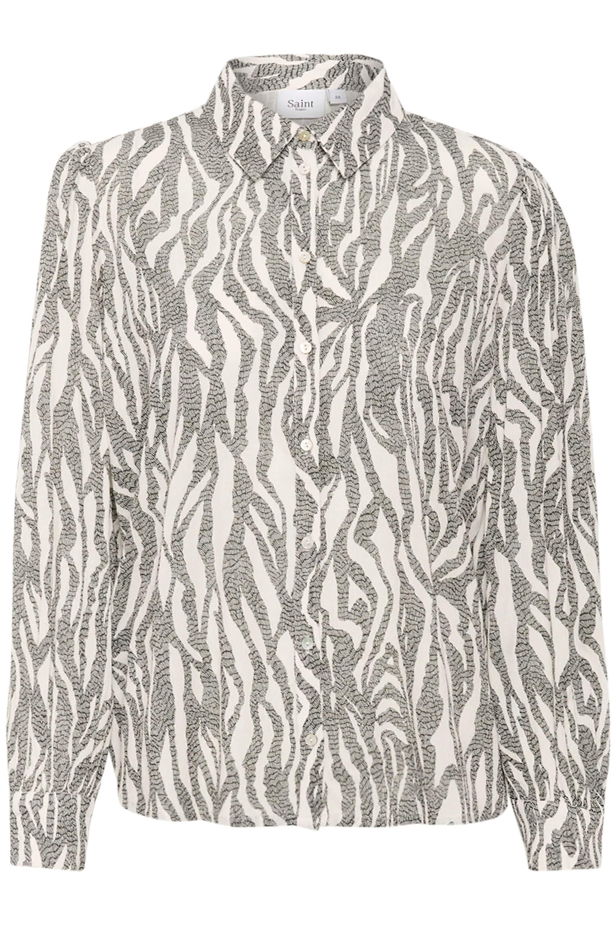 Saint Tropez Vega Printed Shirt - Black Zebra Graphic