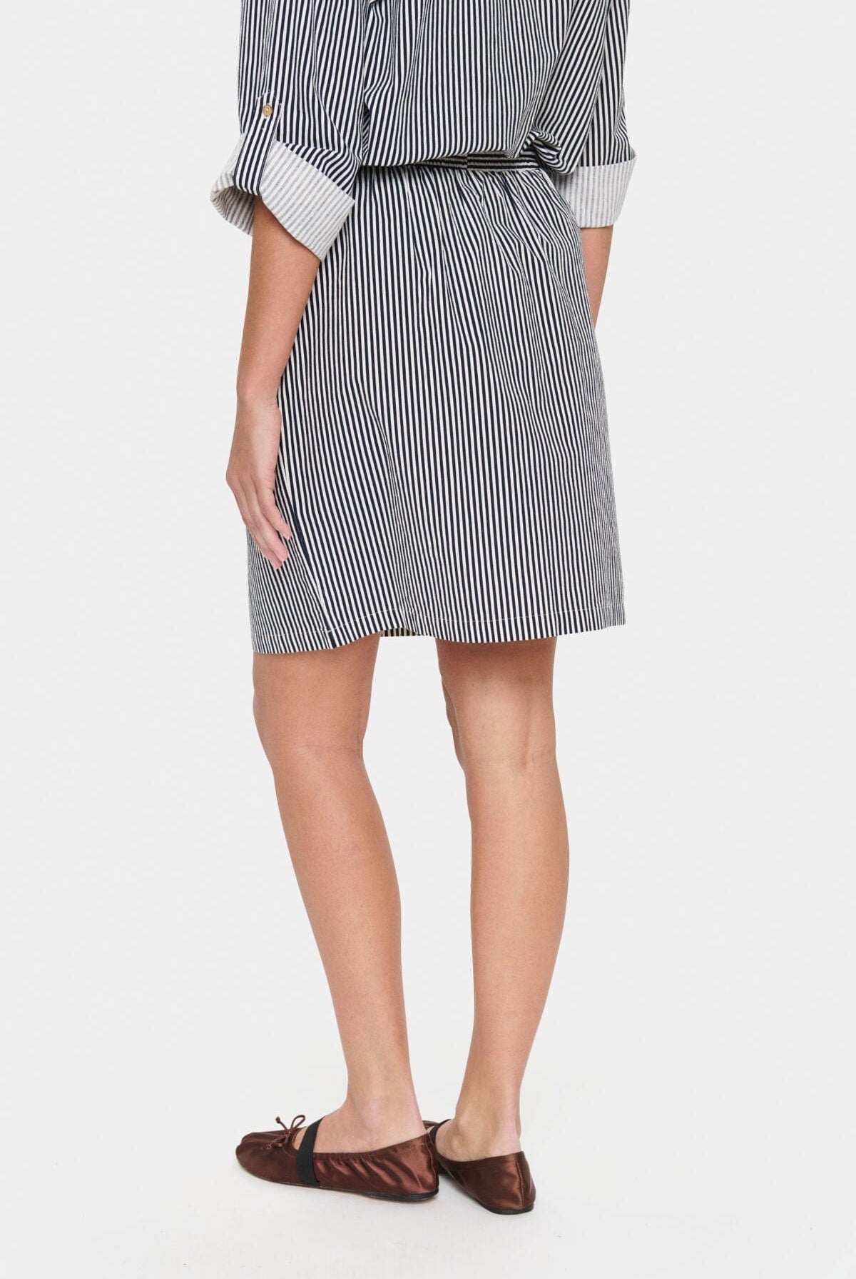 Saint Tropez Zalinda Cotton Stripe Skirt - Ice Nightsky Stripe