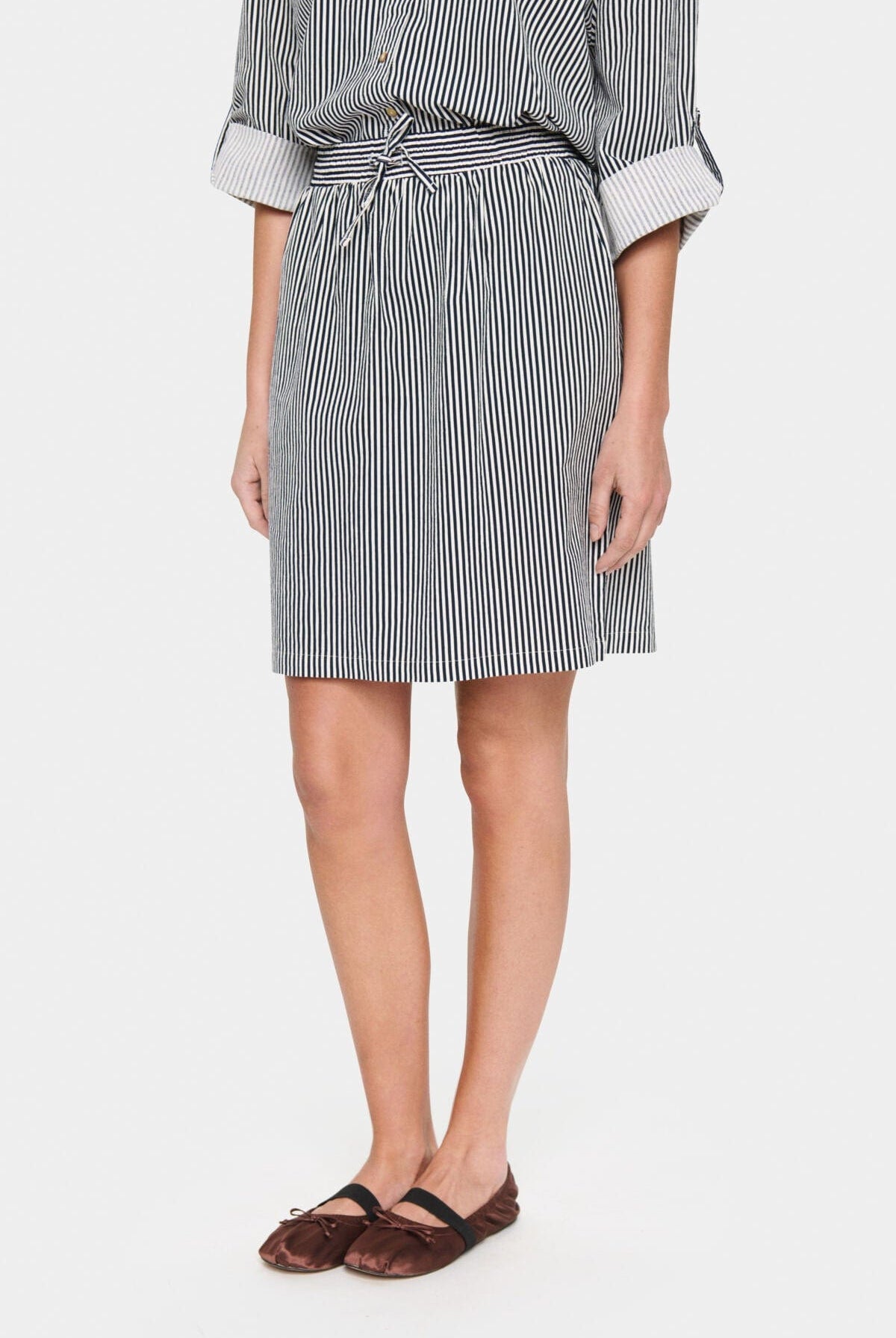 Saint Tropez Zalinda Cotton Stripe Skirt - Ice Nightsky Stripe