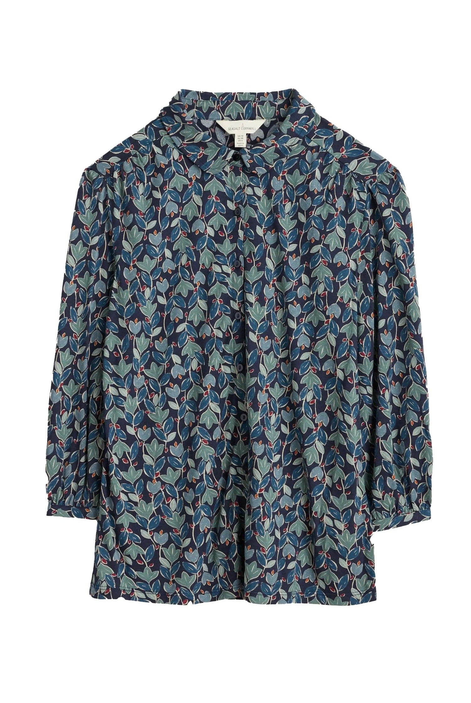 Seasalt 3/4 Sleeve Embrace Shirt - Wax Glaze Tulips Maritime
