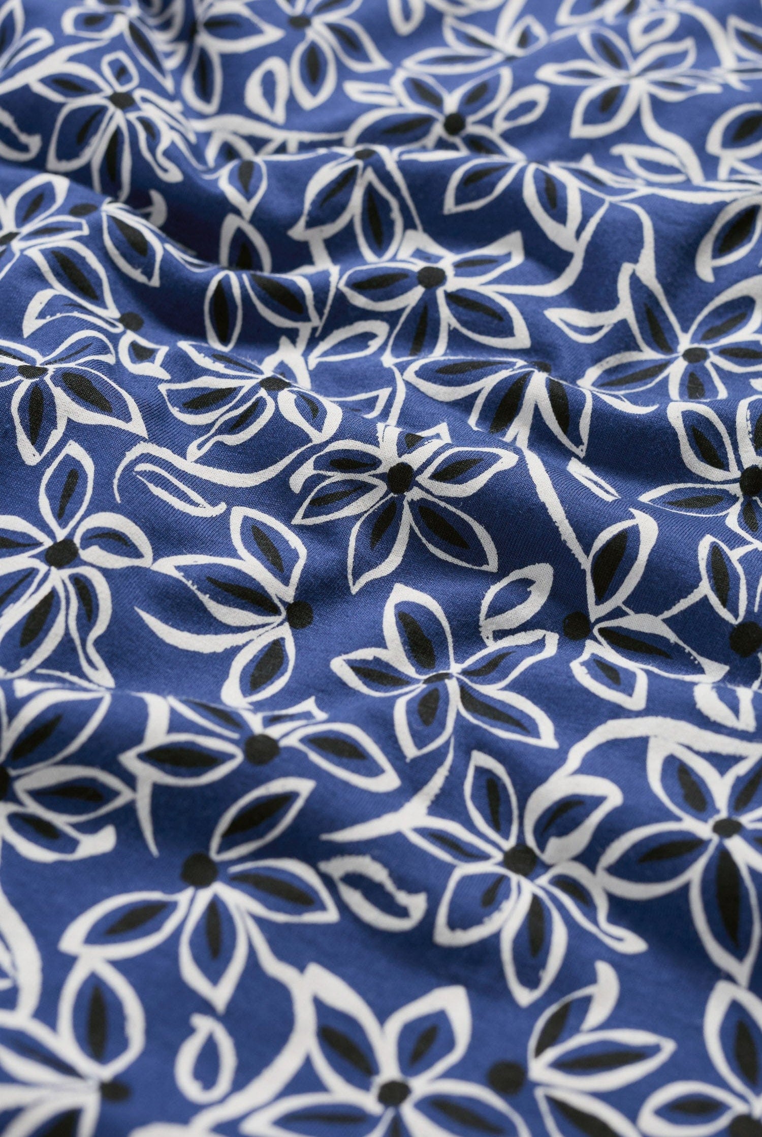 Seasalt 3/4 Sleeve Secret Cove Midi Dress - Harbour Floral Washed Marine