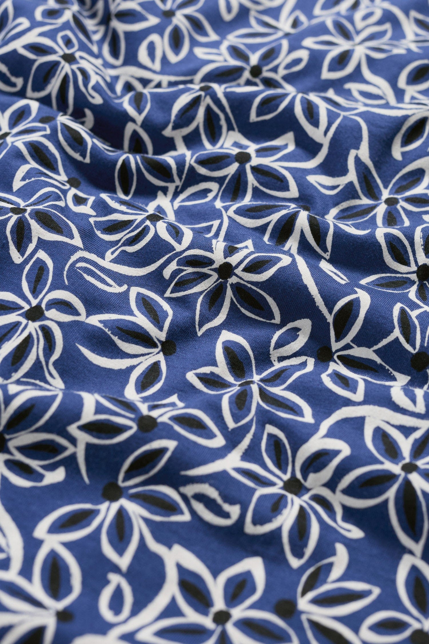 Seasalt 3/4 Sleeve Secret Cove Midi Dress - Harbour Floral Washed Marine