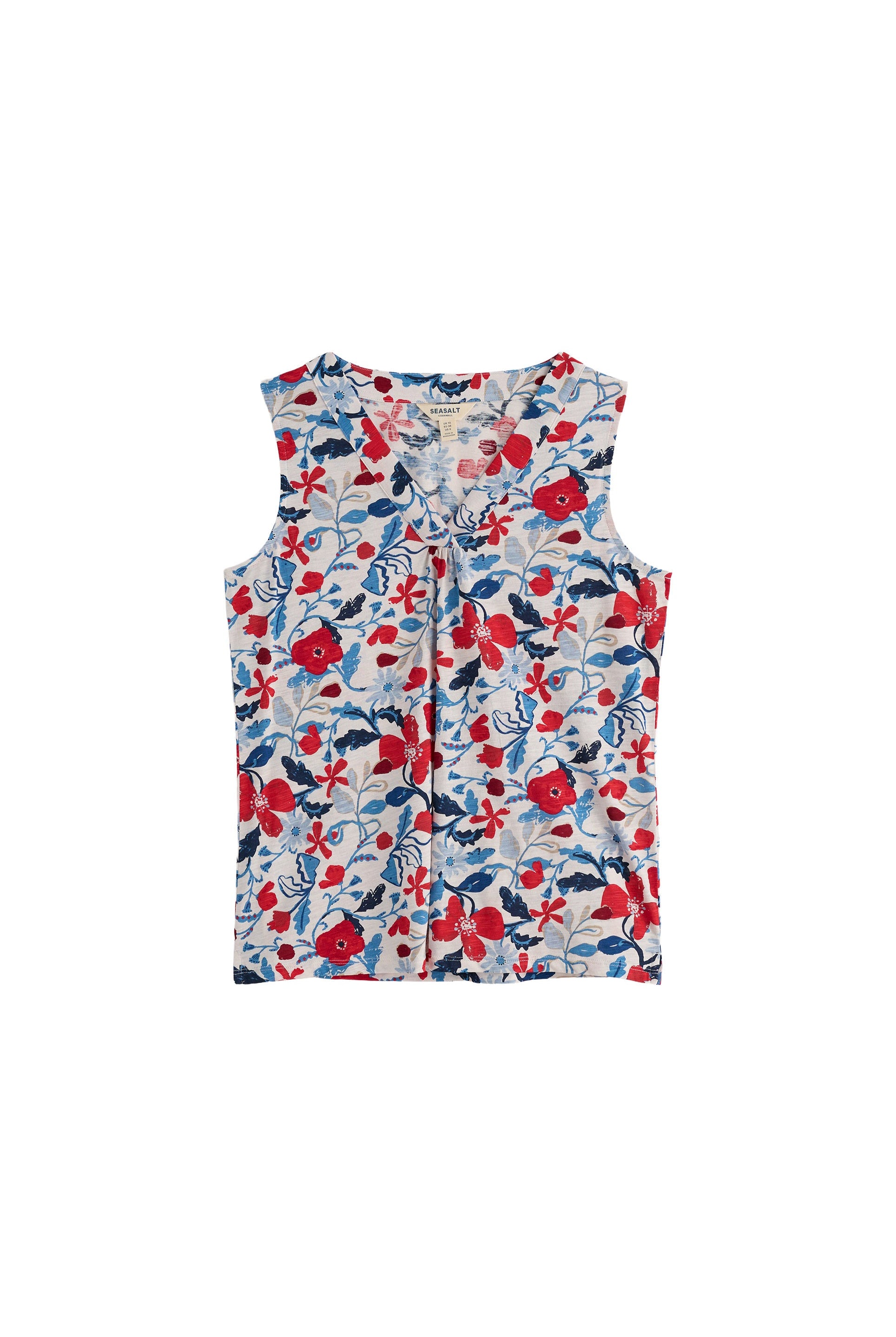 Seasalt Achilla Floral Jersey Vest - Winding Meadow Chalk