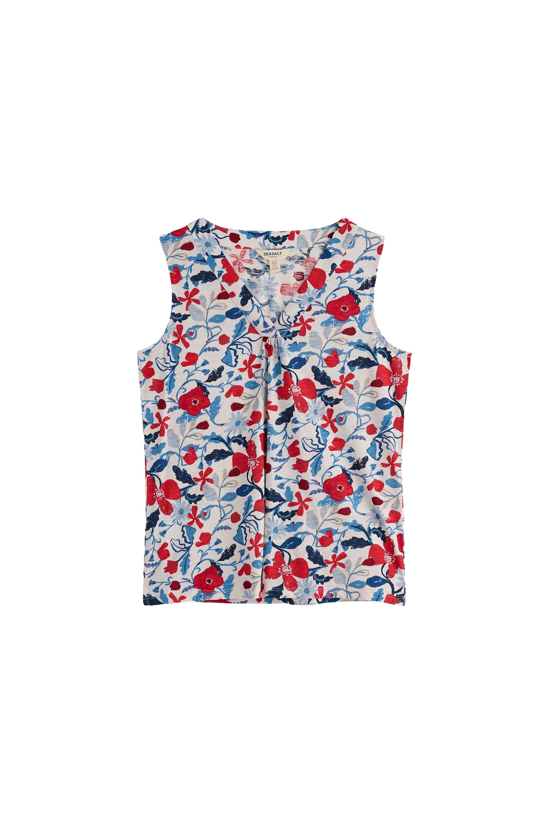 Seasalt Achilla Floral Jersey Vest - Winding Meadow Chalk