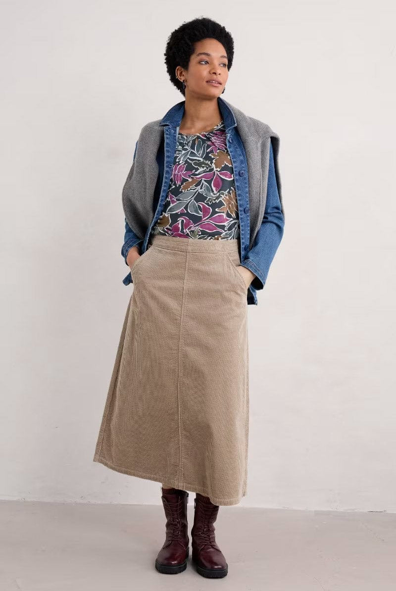 Seasalt Appletree 3/4 Sleeve Top - Inked Foliage Onyx