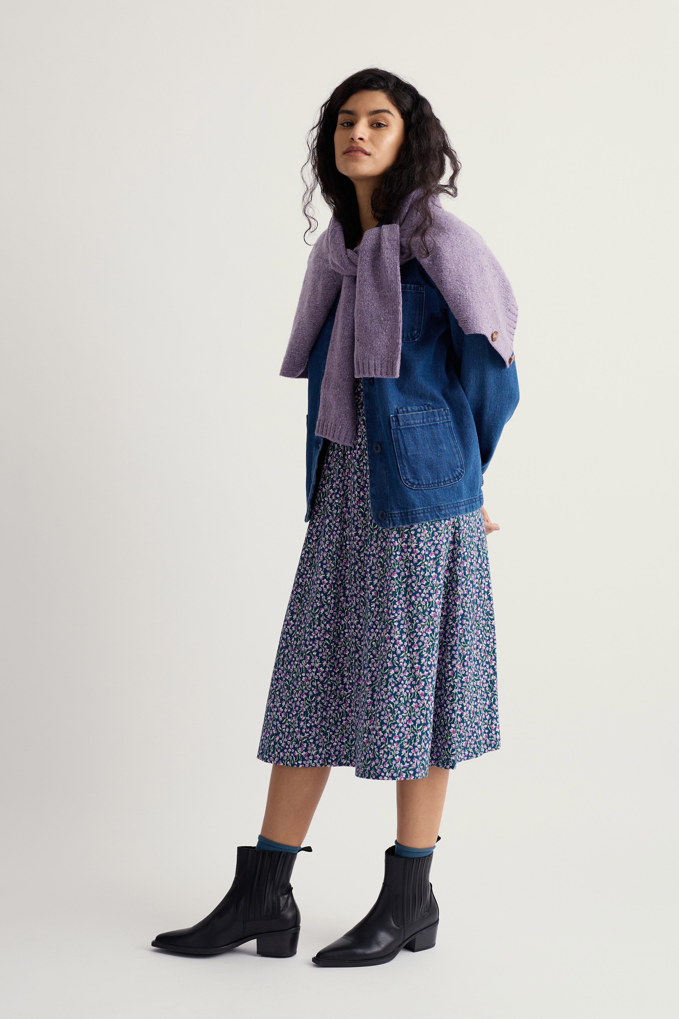 Seasalt April Dress - Flax Flower Bright Orchid