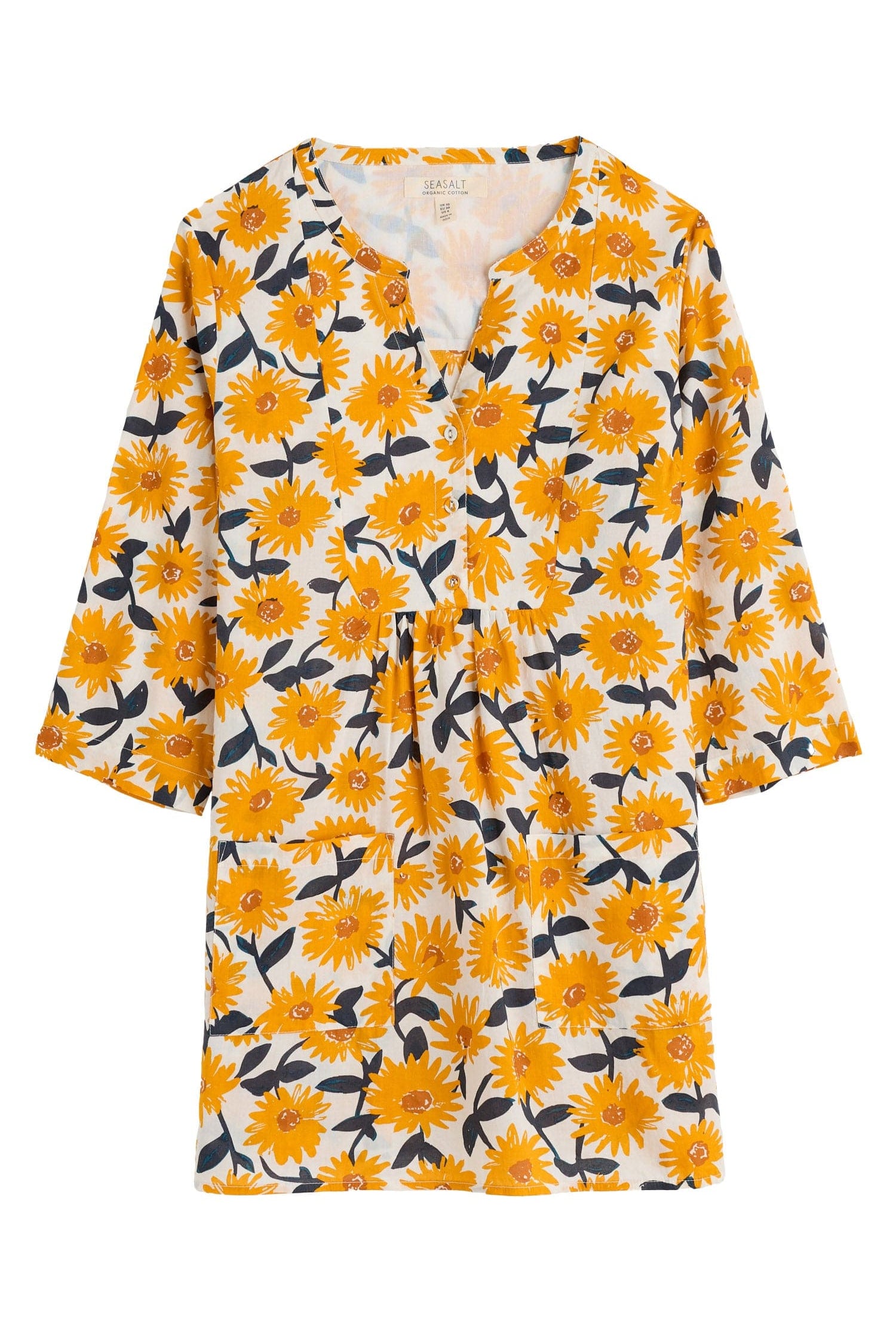 Seasalt Aventurier Organic Cotton Tunic - Arty Daisy Chalk