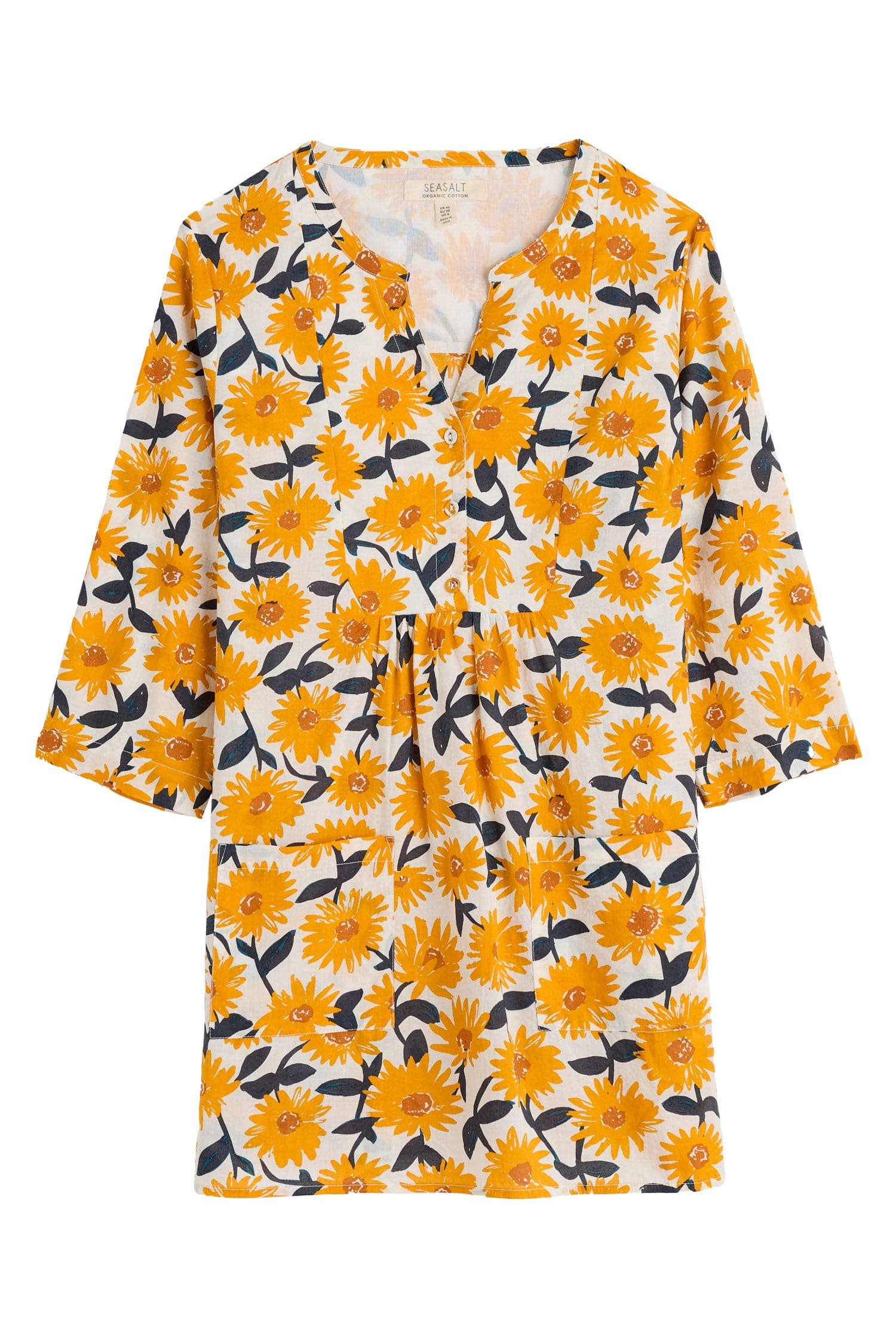 Seasalt Aventurier Organic Cotton Tunic - Arty Daisy Chalk