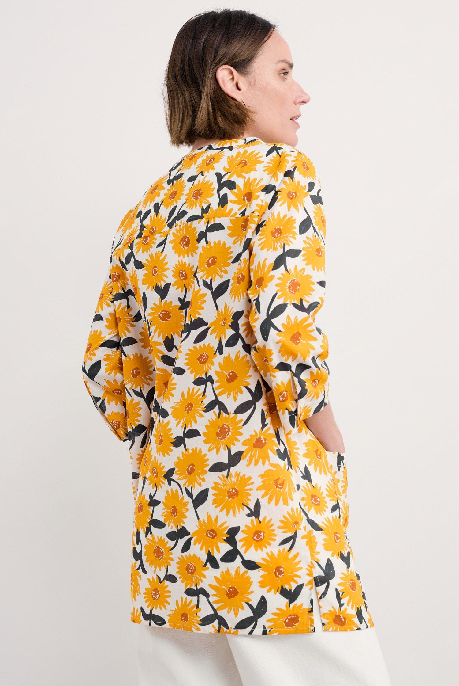 Seasalt Aventurier Organic Cotton Tunic - Arty Daisy Chalk