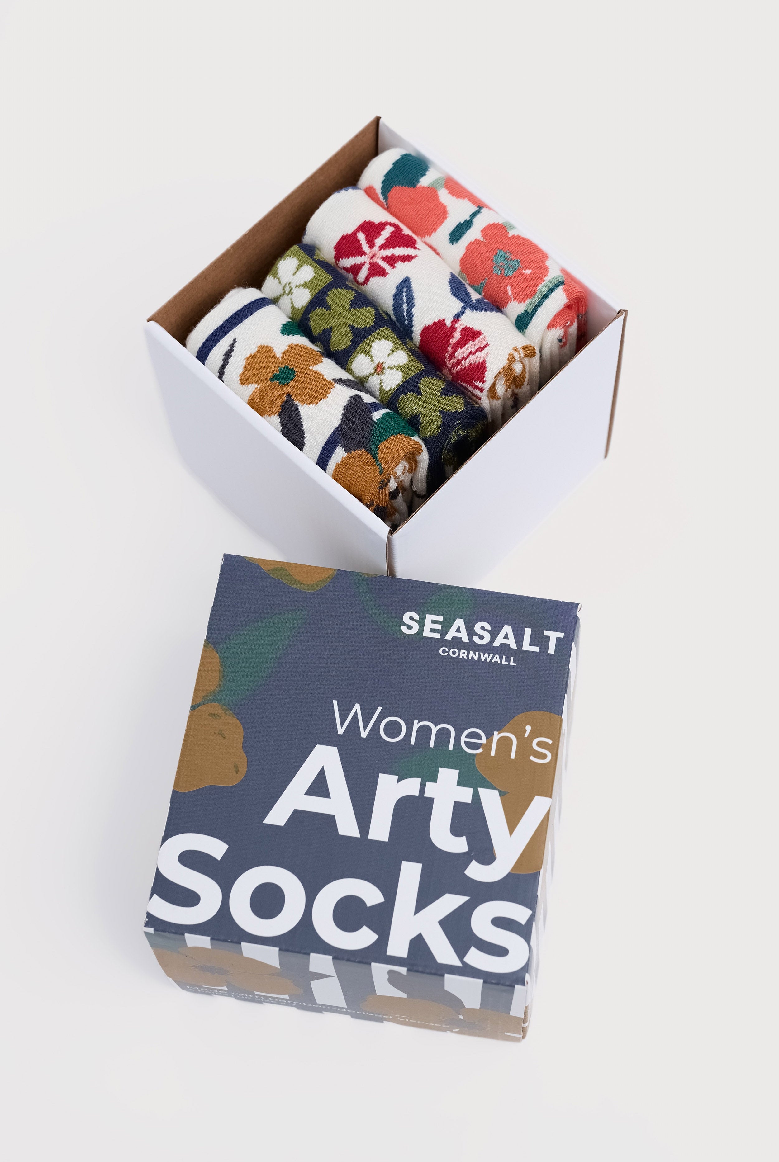 Seasalt Bamboo Arty Socks Box of 4 Gift Box - Astrantia Mix B-AC38136_36230_OS