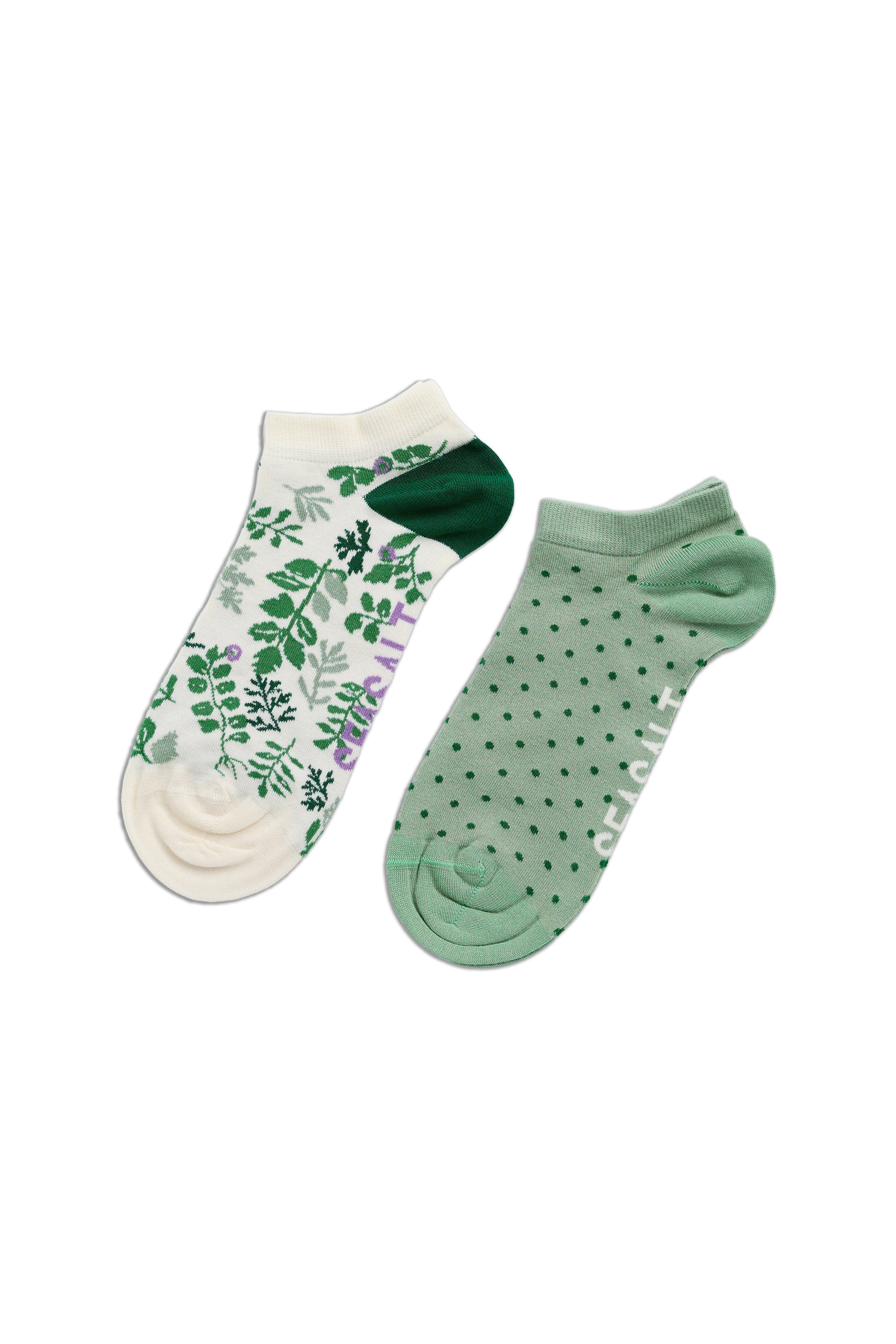 Seasalt Bamboo Arty Trainer Socks Pack of 2 - Harebell Mix B-AC39343_37641_OS
