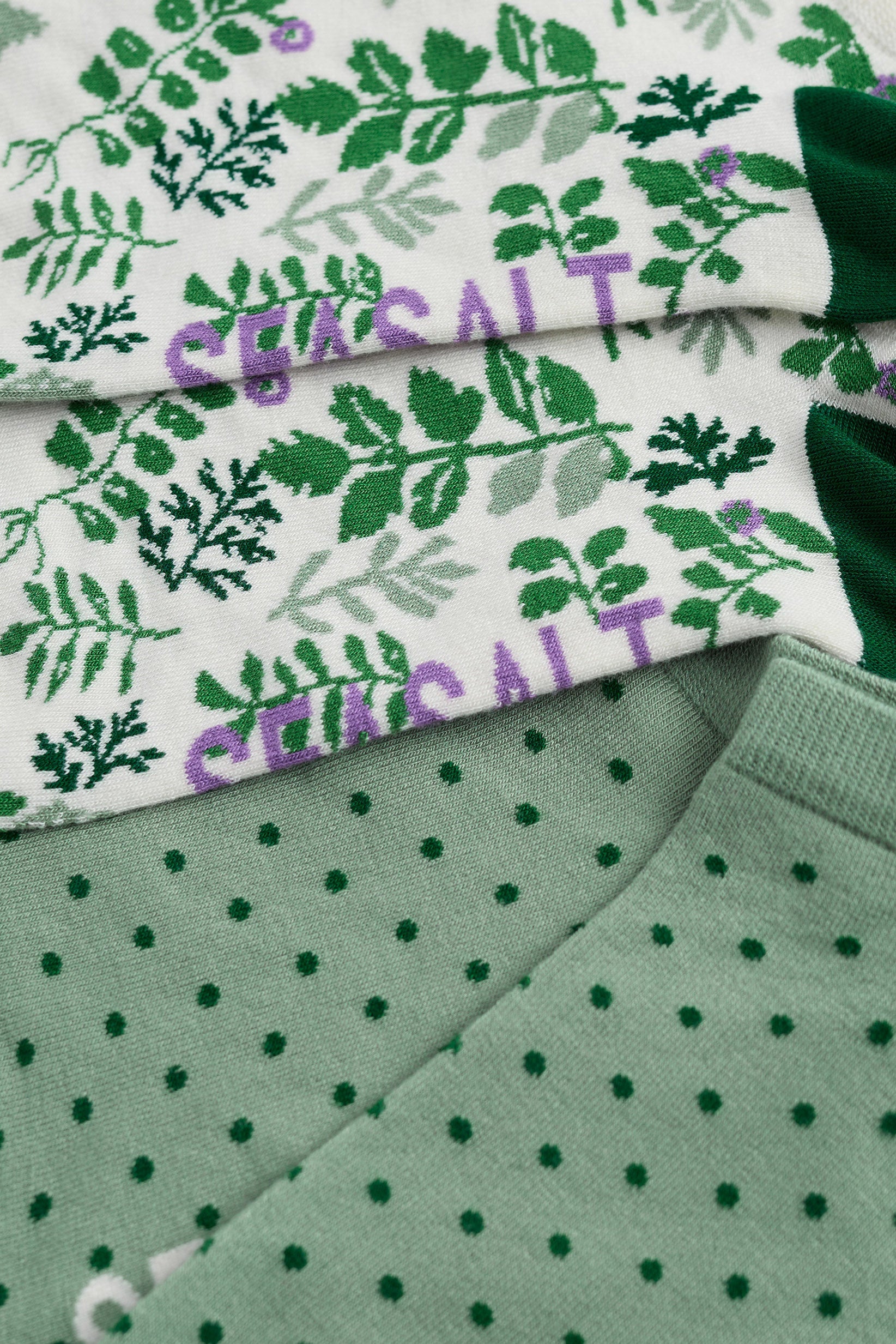 Seasalt Bamboo Arty Trainer Socks Pack of 2 - Harebell Mix B-AC39343_37641_OS