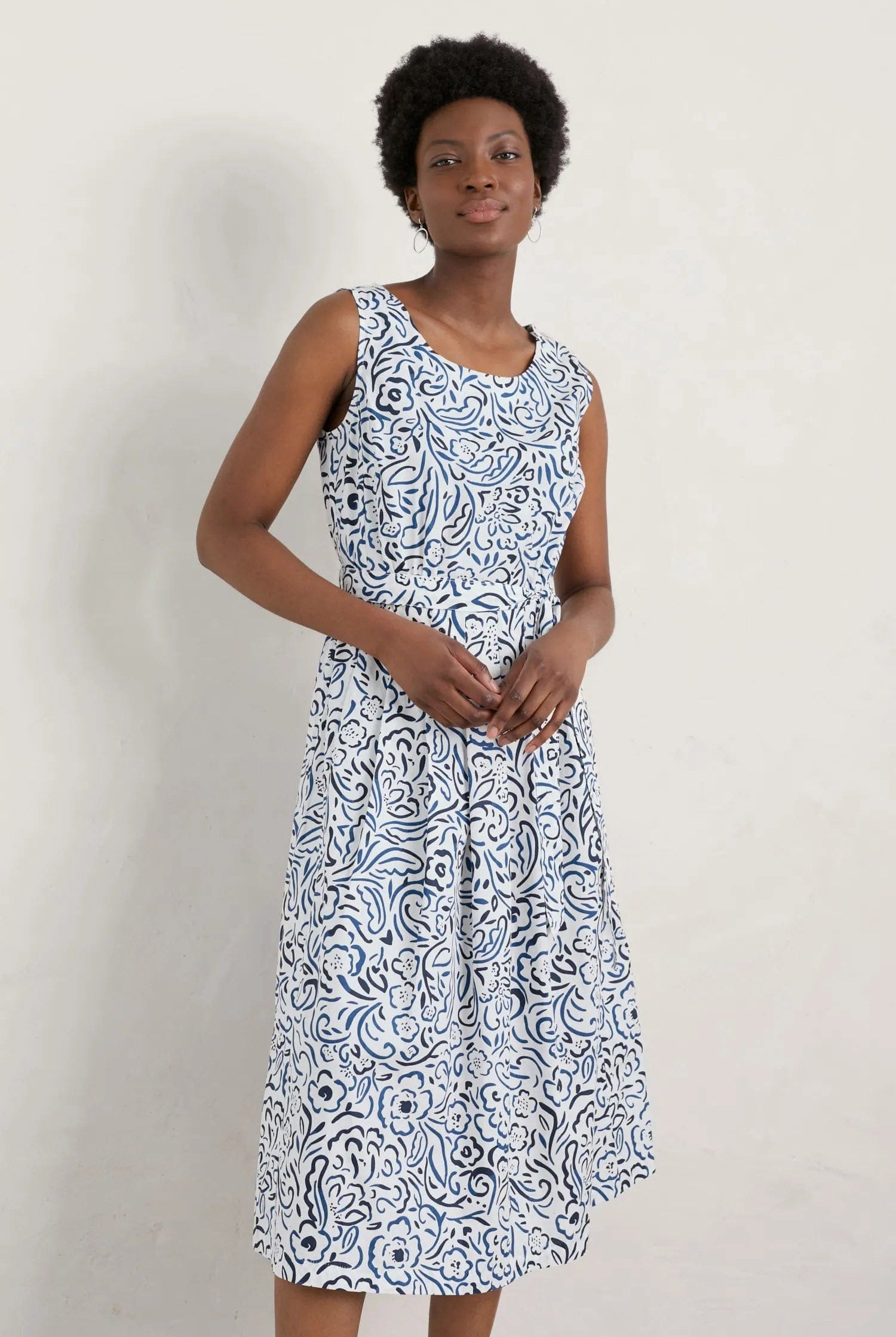 Seasalt Belle Dress - Foliage Doodle Chalk