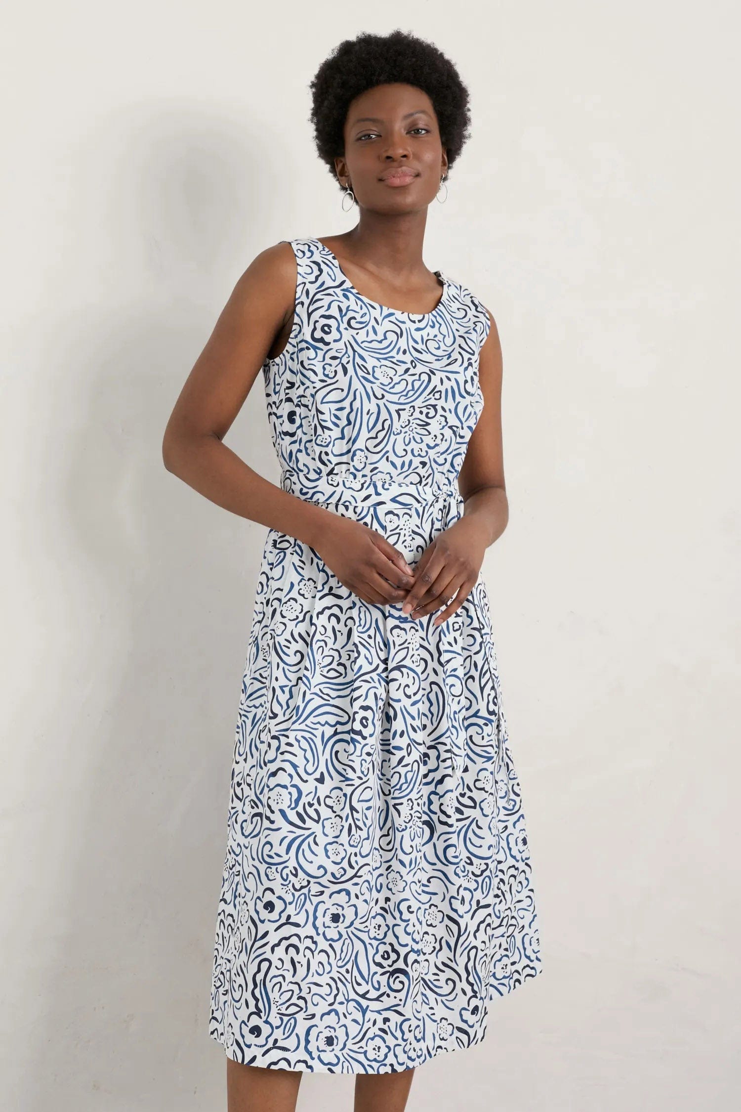 Seasalt Belle Dress - Foliage Doodle Chalk