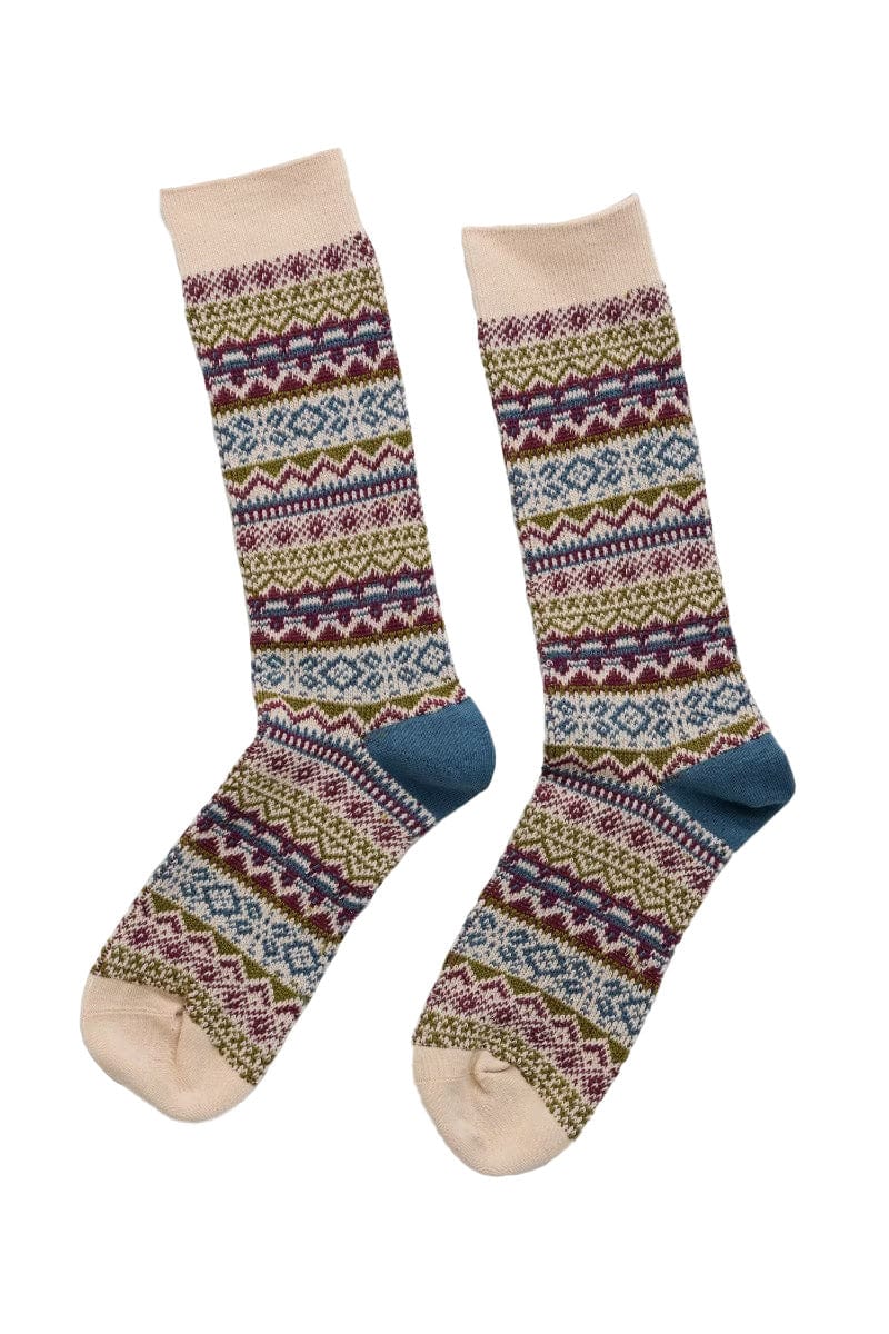 Seasalt Bloomin Good Socks - Fair Isle Water Avens Fig Mix B-AC34449_32785_OS