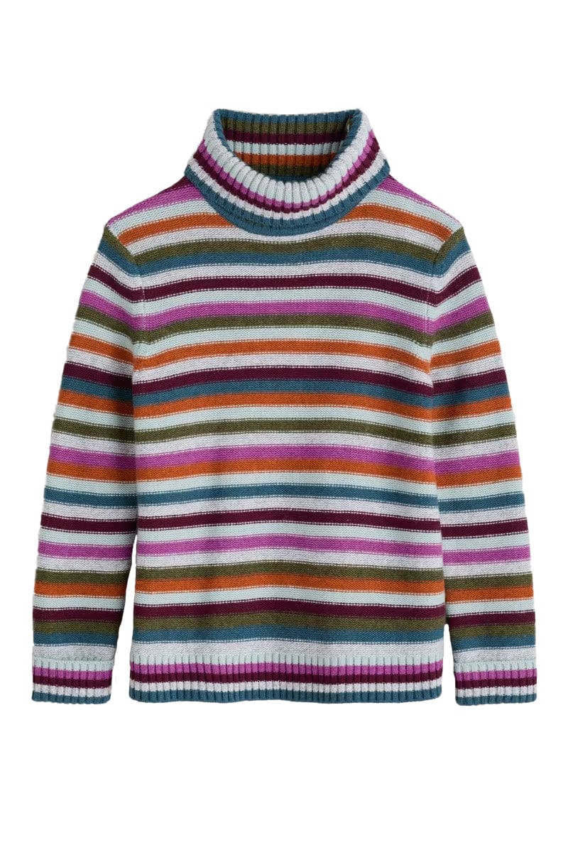 Seasalt Braque Stripe Wool Jumper - Wool Interplay Wild Orchid
