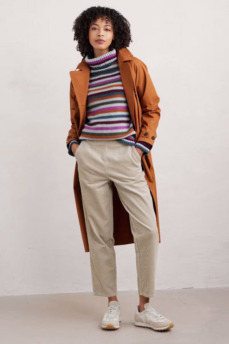 Seasalt Braque Stripe Wool Jumper - Wool Interplay Wild Orchid
