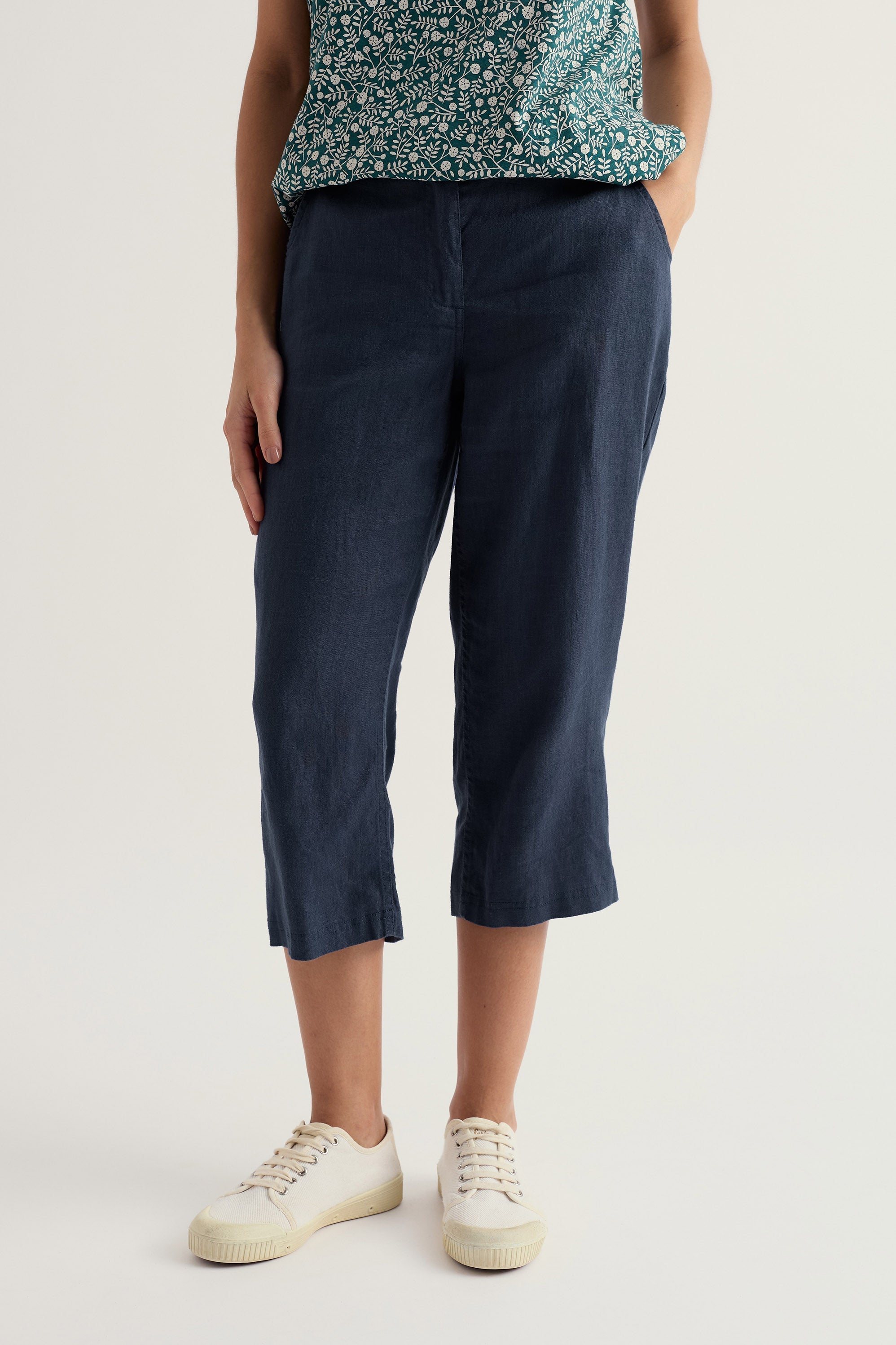 Seasalt Brawn Point Cropped Trousers - Maritime