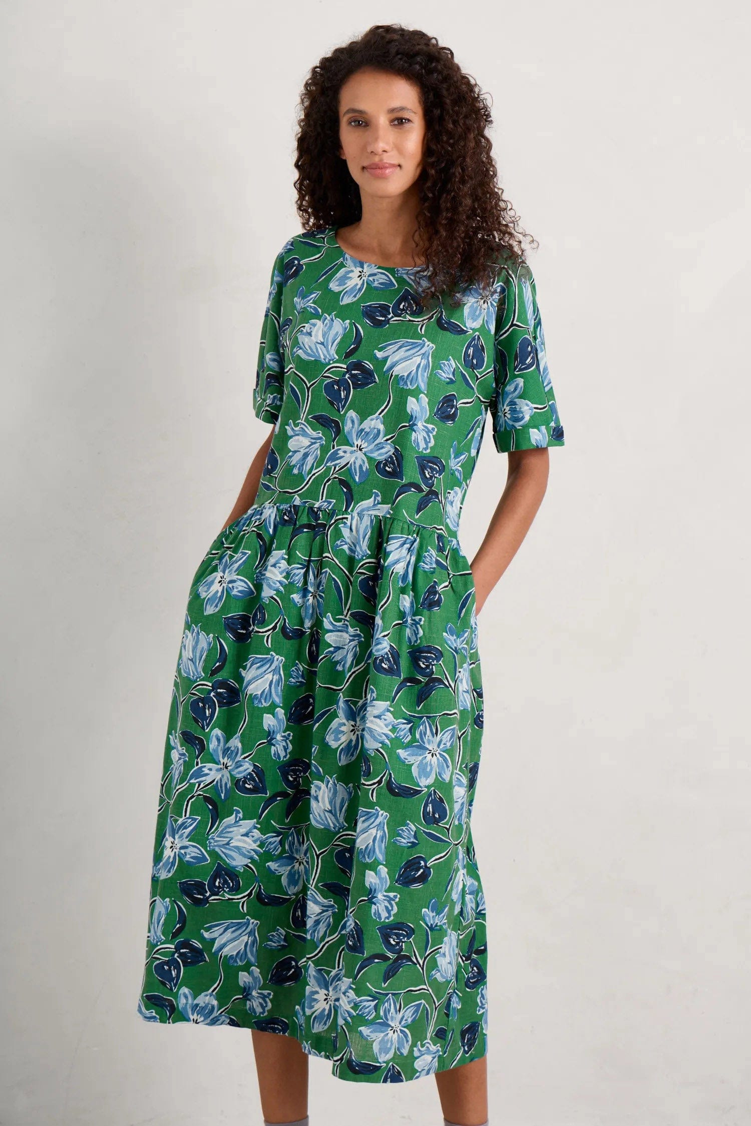Seasalt Brouse Organic Cotton Dress - Cyclamen Island