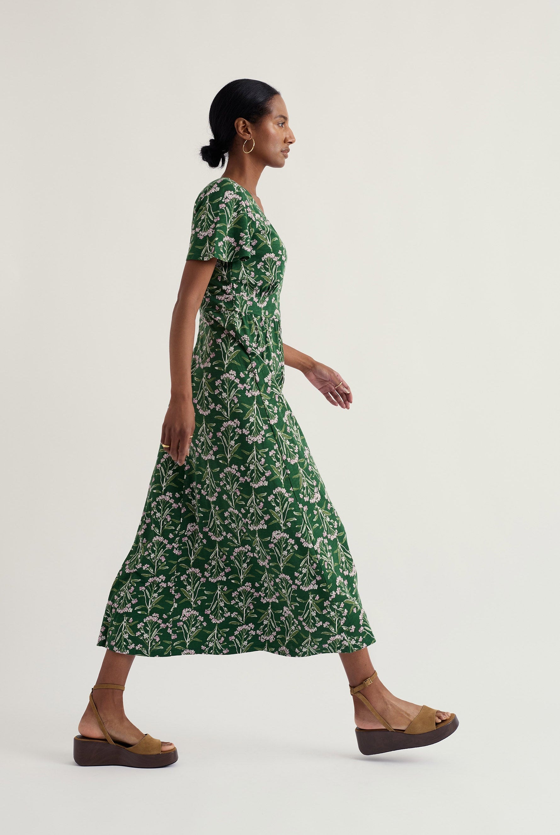 Seasalt Chateaux Cotton Midi Dress - Yarrow Study Treetop