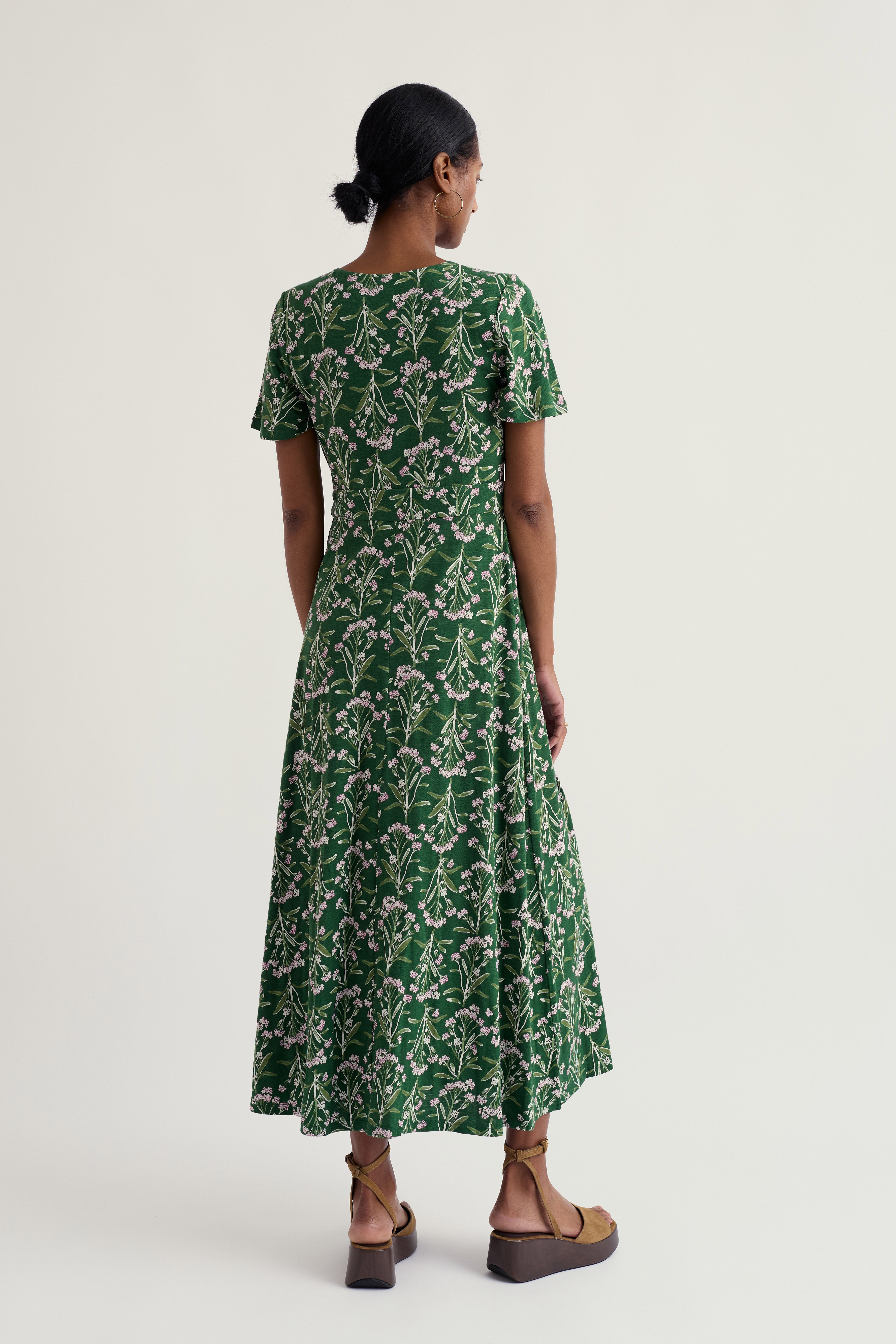 Seasalt Chateaux Cotton Midi Dress - Yarrow Study Treetop