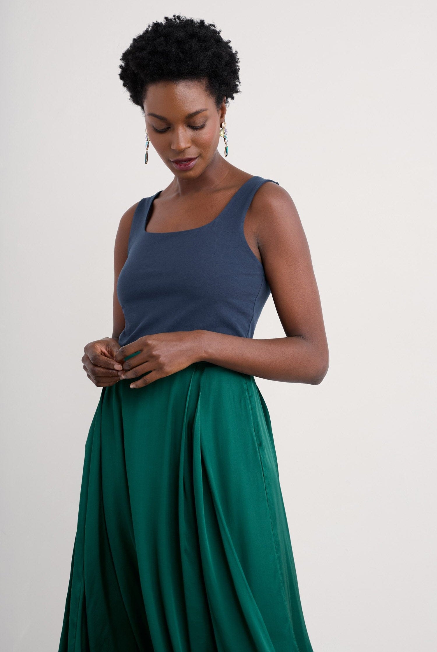 Seasalt Cloud Pass Organic Cotton Jersey Vest - Maritime