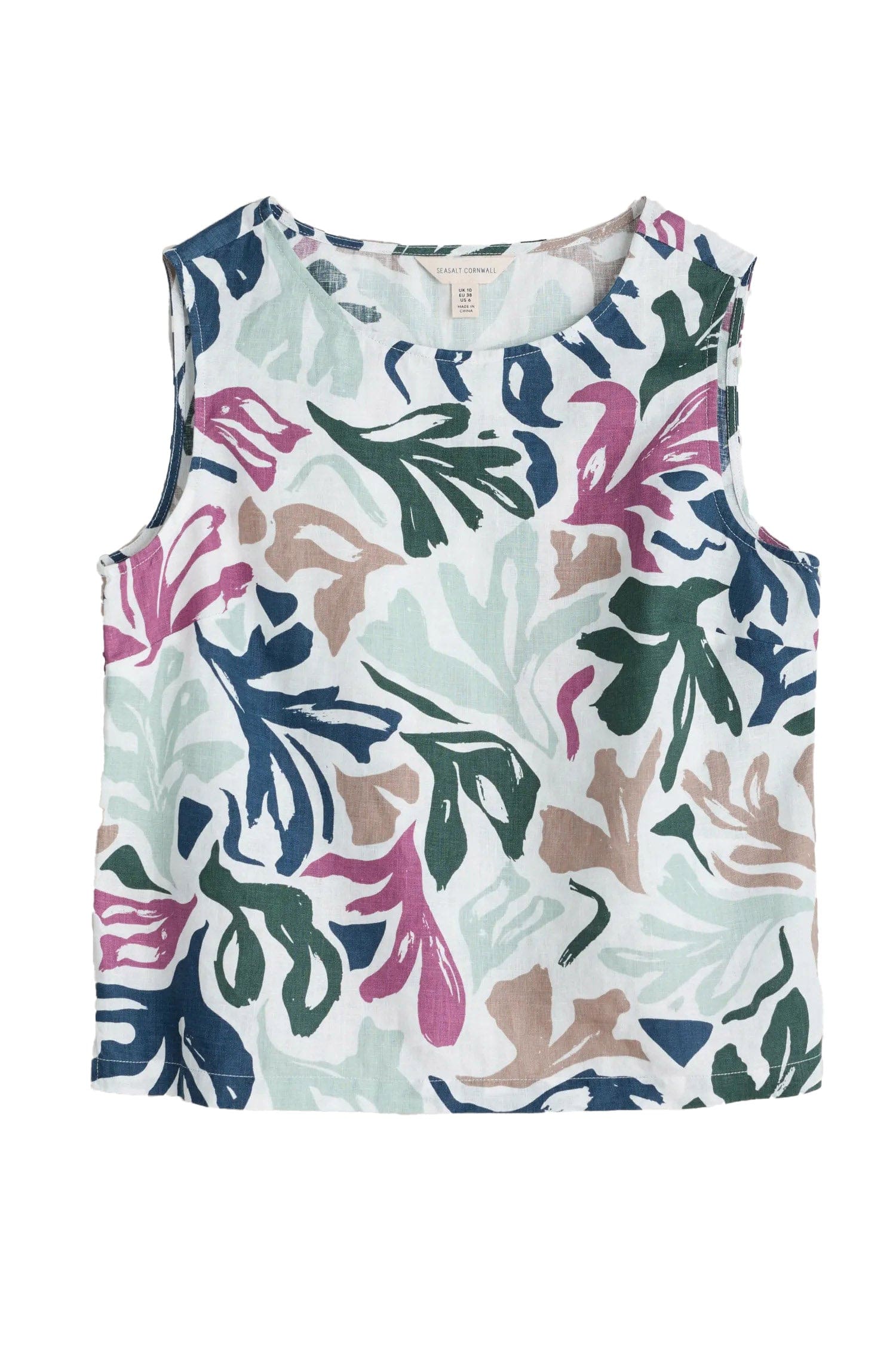 Seasalt Colour Study Sleeveless Top - Sea Frond Chalk