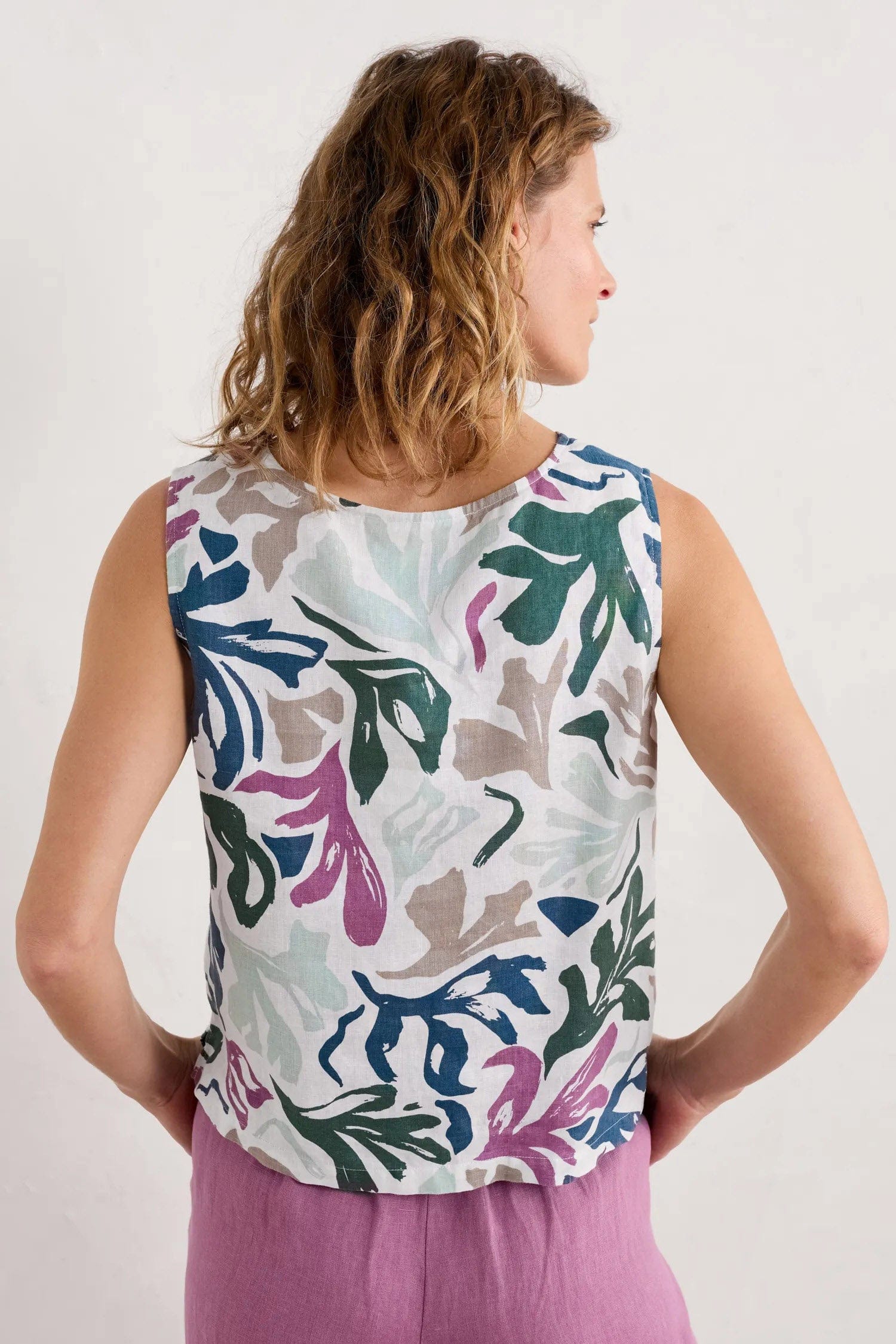Seasalt Colour Study Sleeveless Top - Sea Frond Chalk